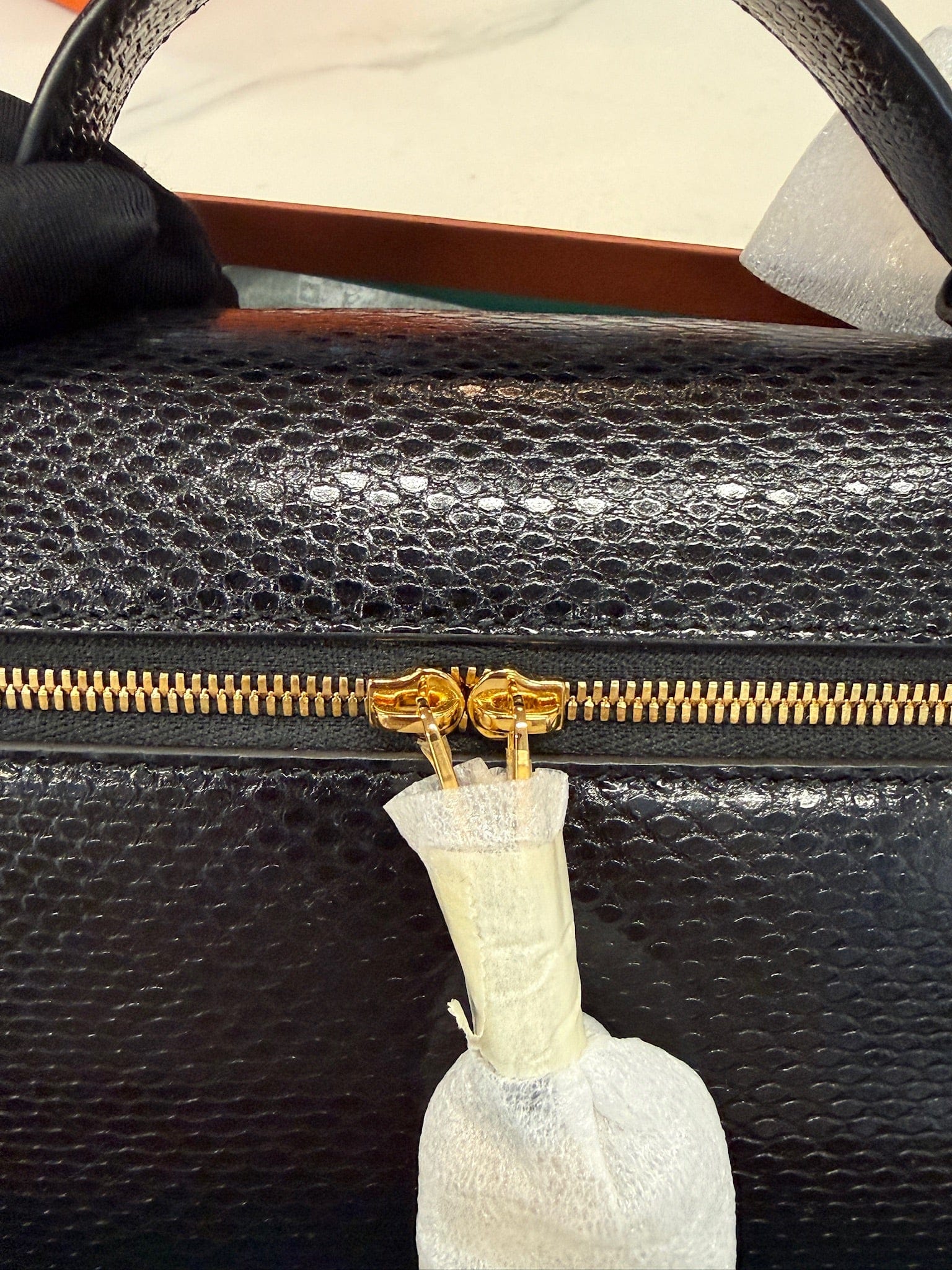 Luxury Promise Loro Piana Water Snake Leather Bag L23 Black – Brand New Full Set