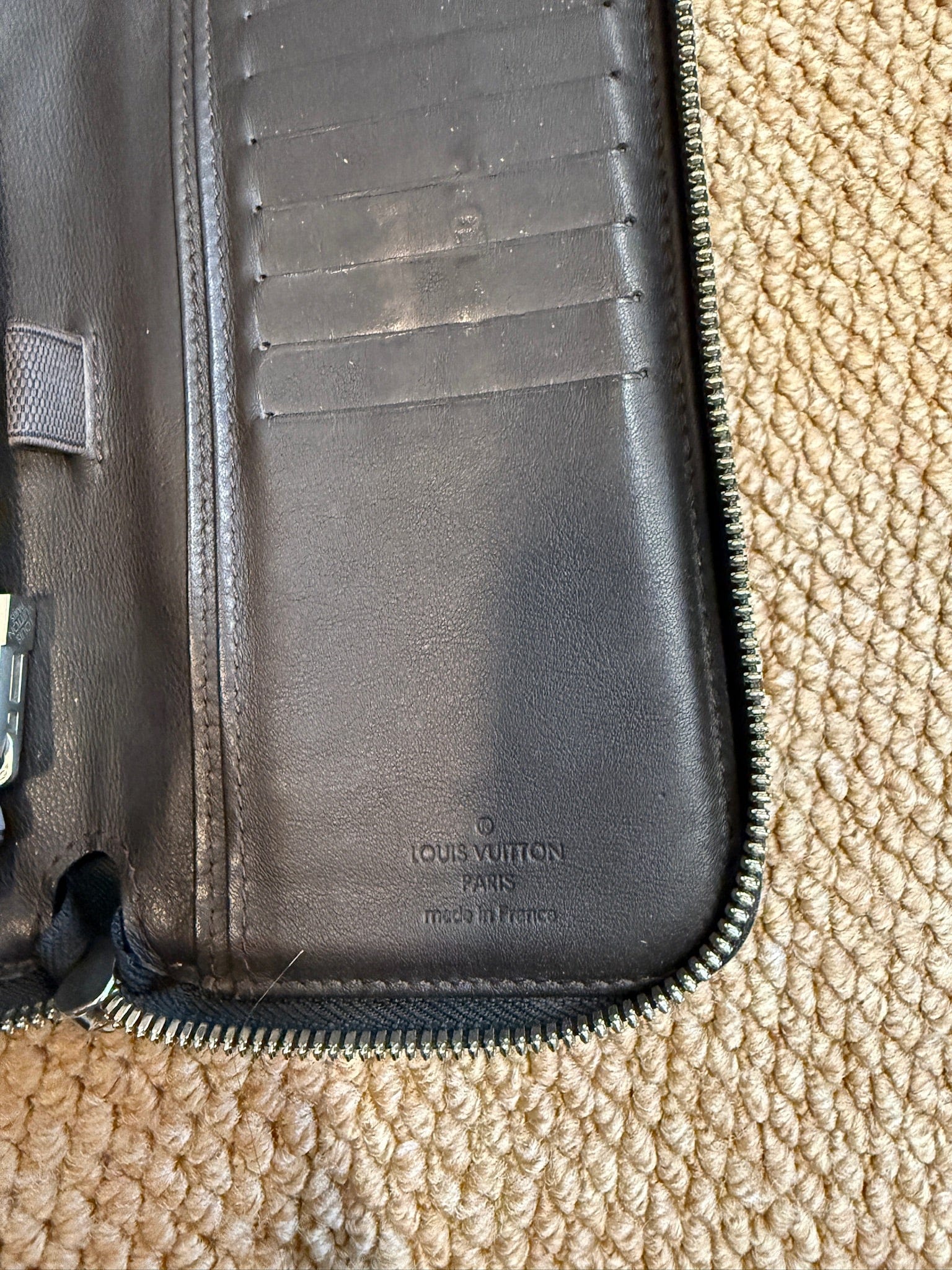 Luxury Promise Louis Vuitton Black Graphite Canvas Long Zip Wallet