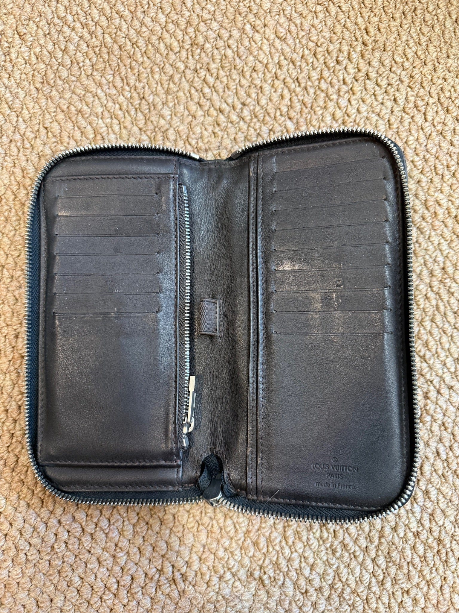 Luxury Promise Louis Vuitton Black Graphite Canvas Long Zip Wallet