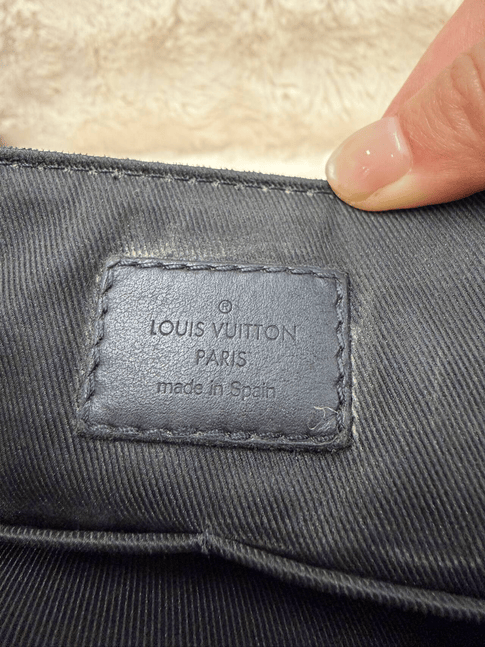 Louis Vuitton Black Leather Messenger Bag