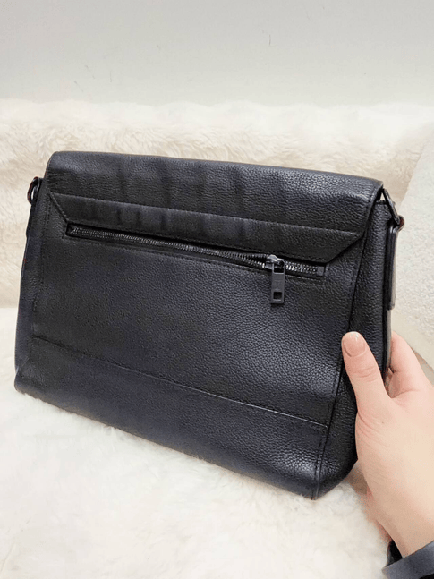 Louis Vuitton Black Leather Messenger Bag
