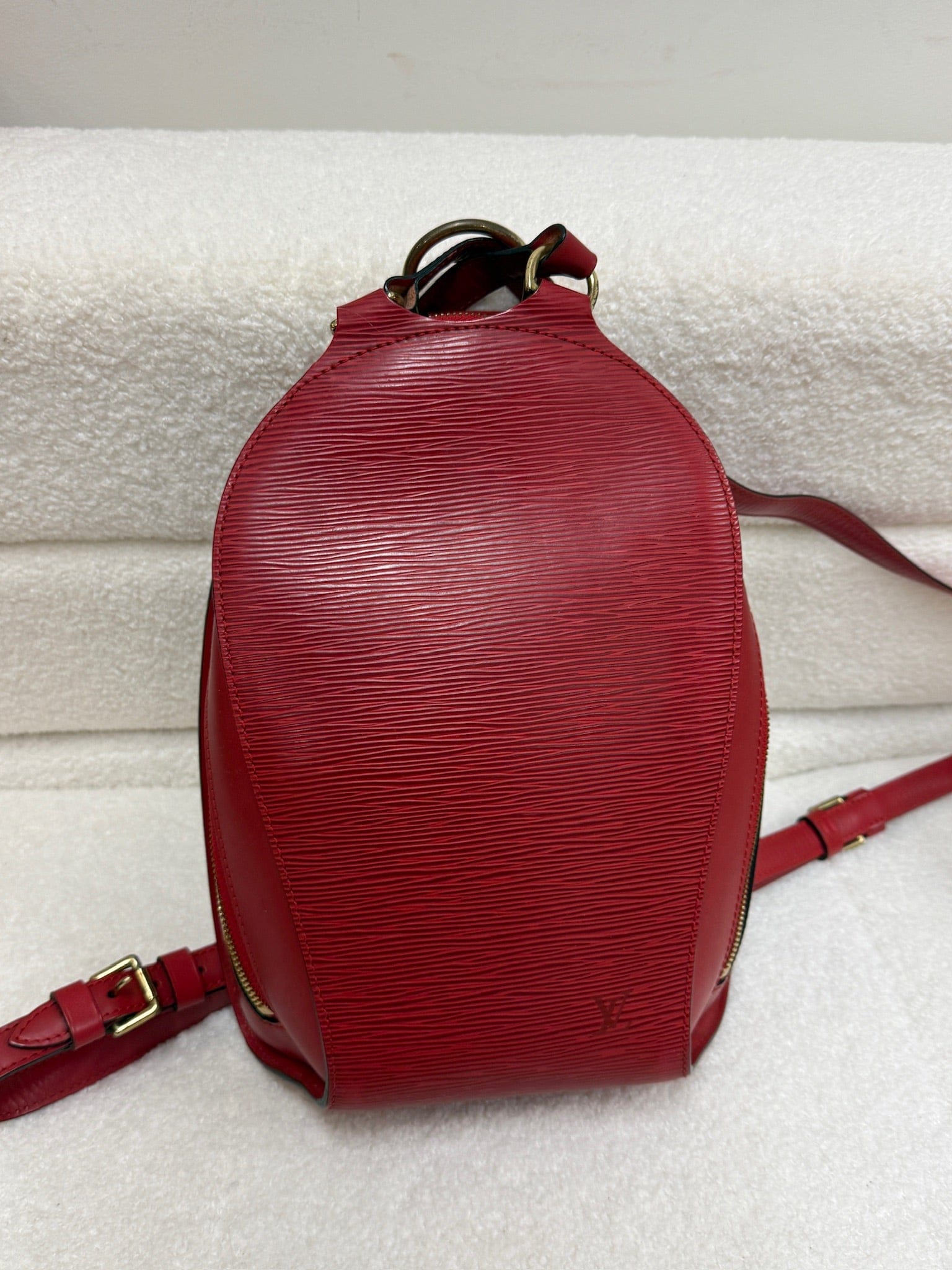 LUXURY PROMISE Louis Vuitton Mavillon Red Epi Leather Backpack