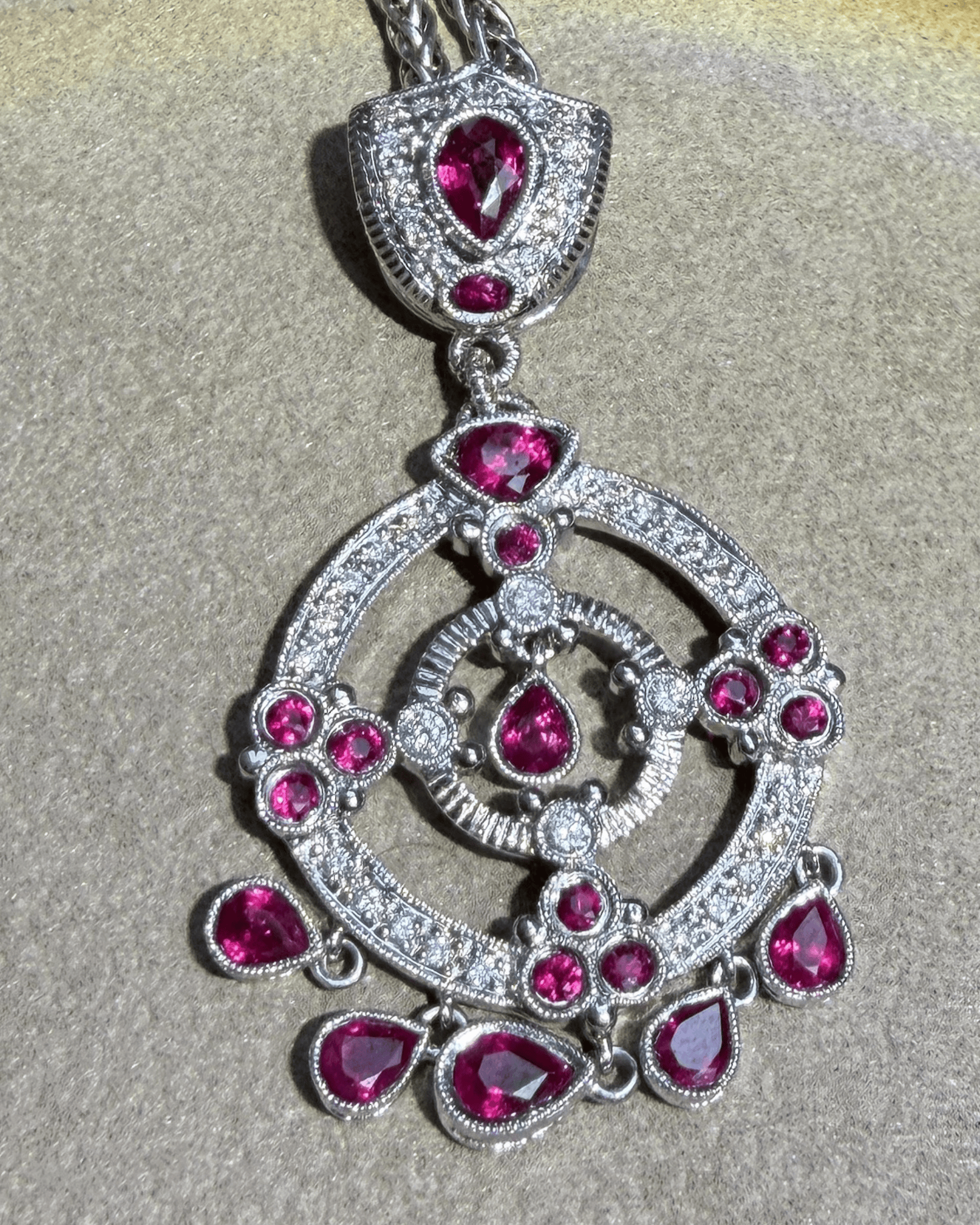 Luxury Promise Myanmar Ruby Necklace in 18K / R2.45ct / D0.30ct (50cm) 5169 JJC0578