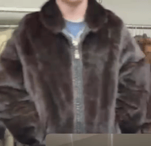 Luxury Promise Natural Ranch Mink Reversible Leather Zip Jacket GM16041906129