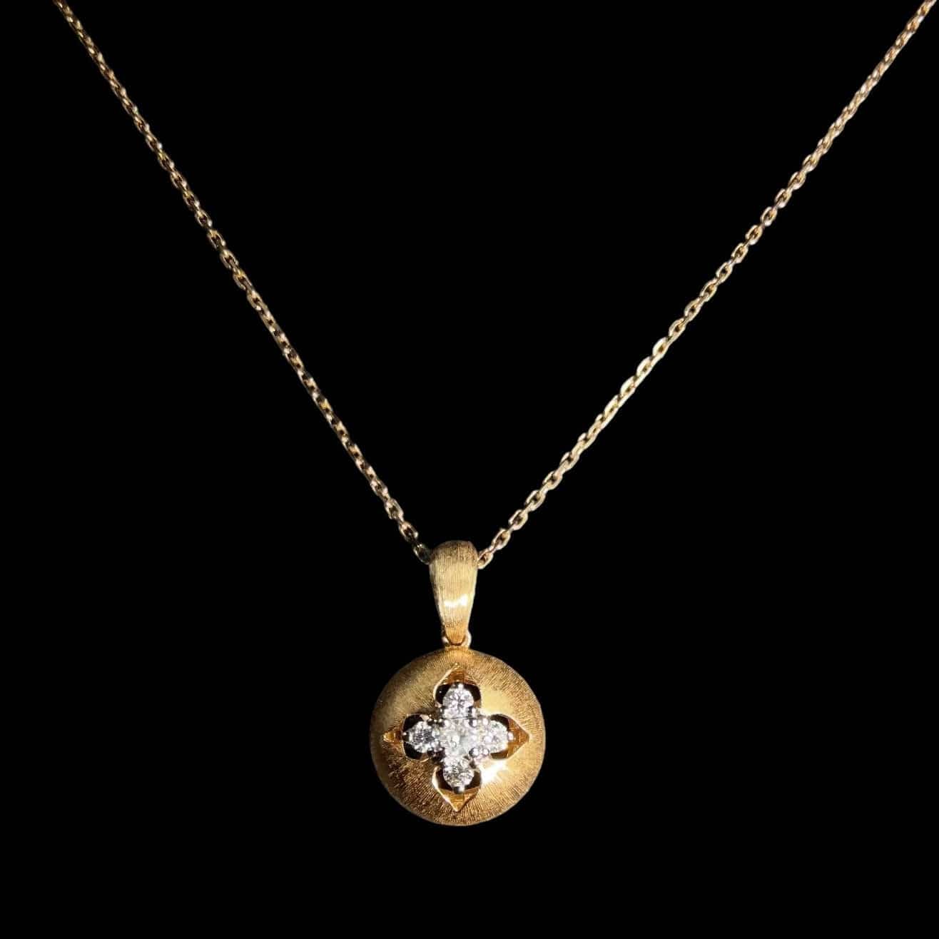 Luxury Promise 0.20ct Natural White Diamond Necklace set in 18K Yellow Gold