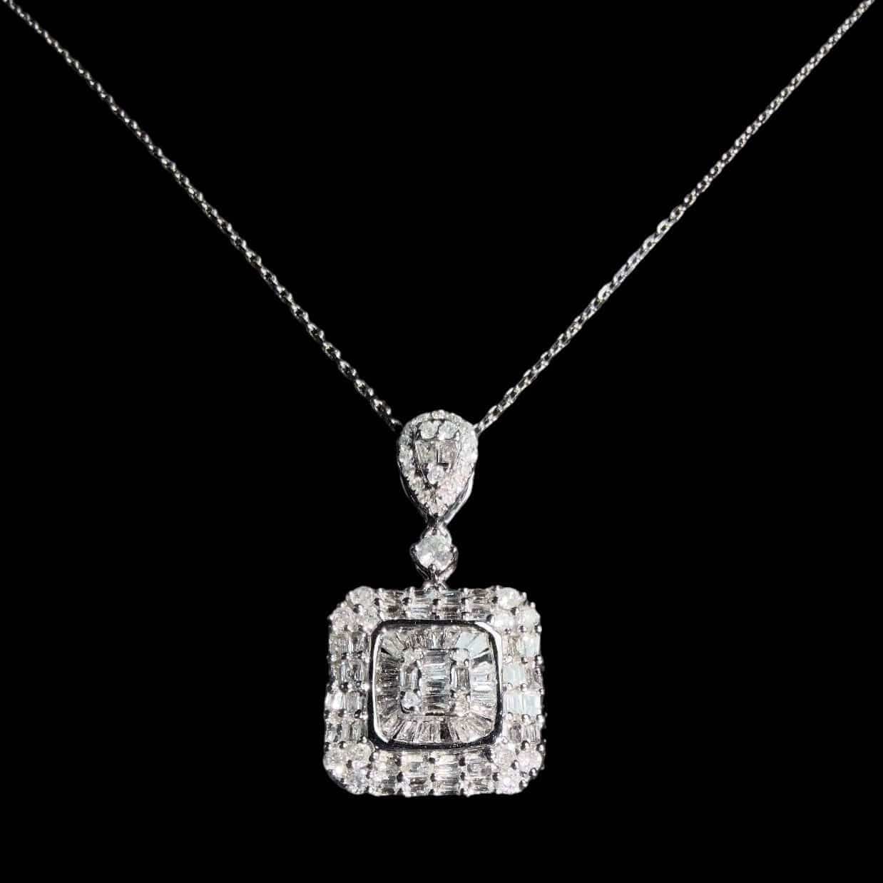 Luxury Promise 0.55ct Natural White Diamond Necklace set in 18K White Gold