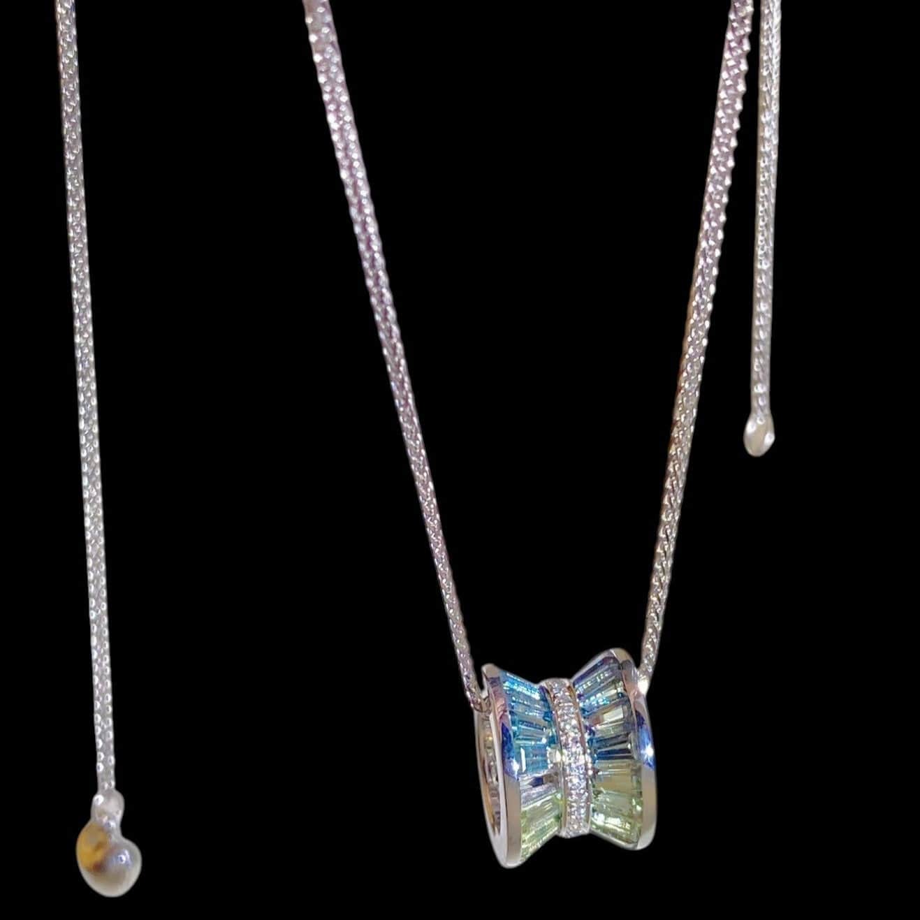 Luxury Promise 2.61ct Sapphire & 0.13ct Diamond Necklace set in 18K White Gold
