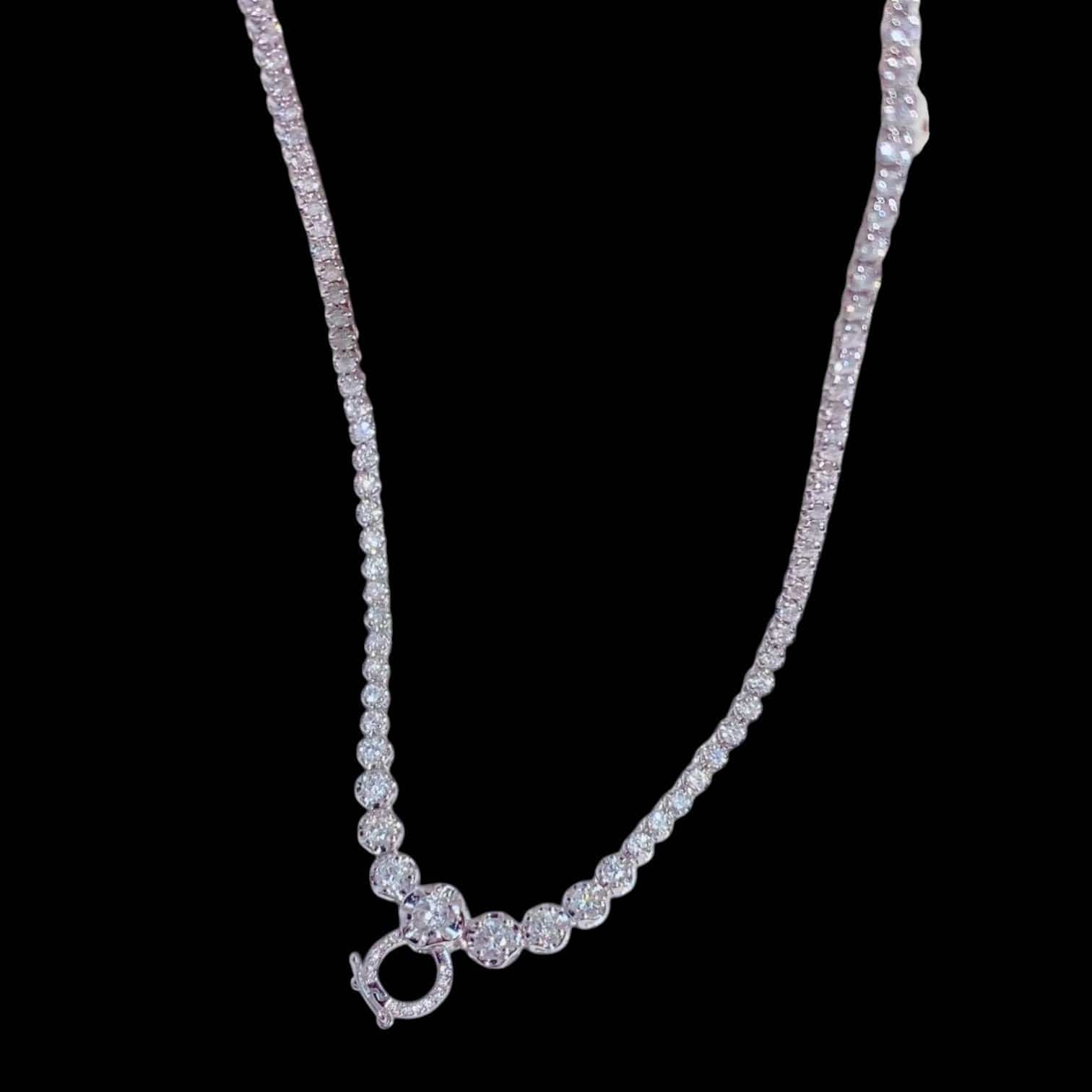 Luxury Promise 2-Way 3.00ct White Diamond Circle Necklace set in 18K White Gold