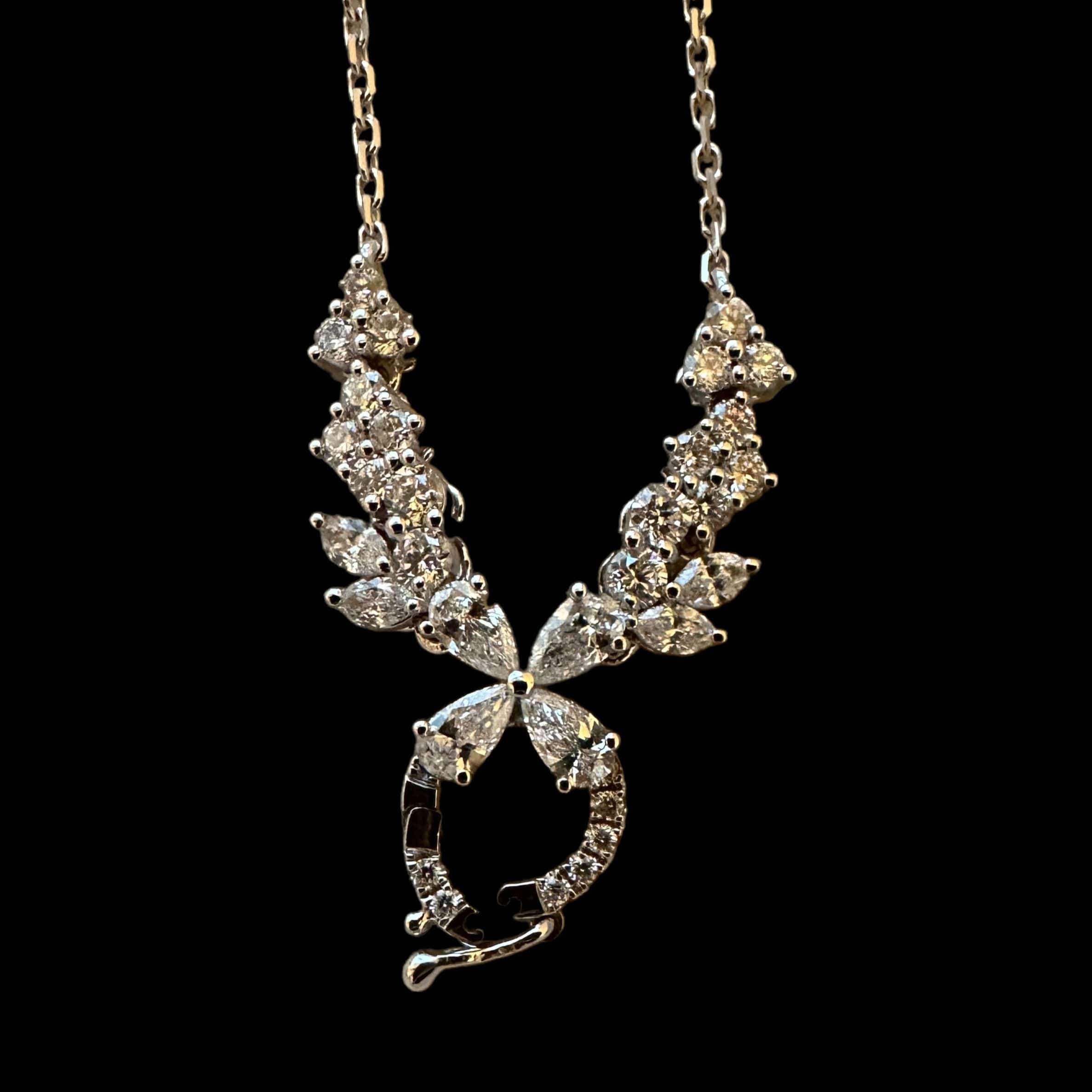 Luxury Promise 2-way Marquise & Round Diamond Necklace