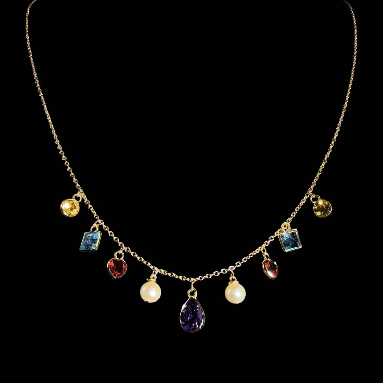 Luxury Promise 4.15ct Natural Gemstone Necklace set in 18K Yellow Gold