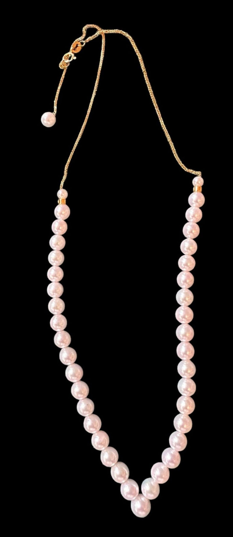 Akoya Pearl V Necklace set in 18K Yellow Gold LuxuryPromise