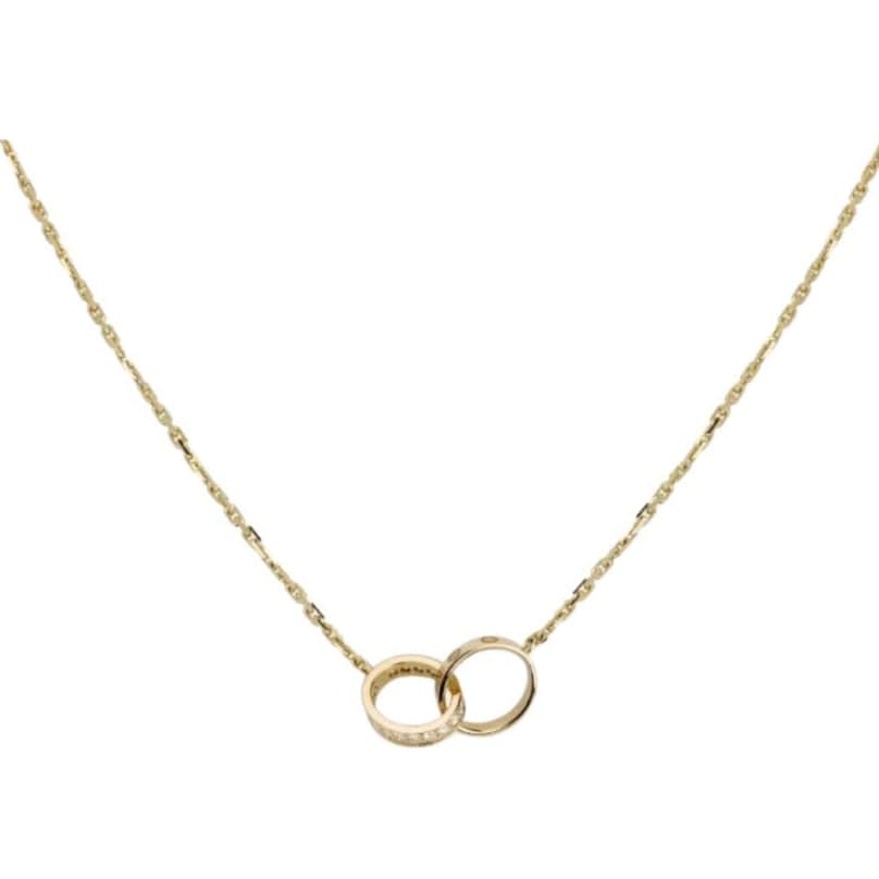 Luxury Promise Cartier Love Diamond Necklace Yellow Gold