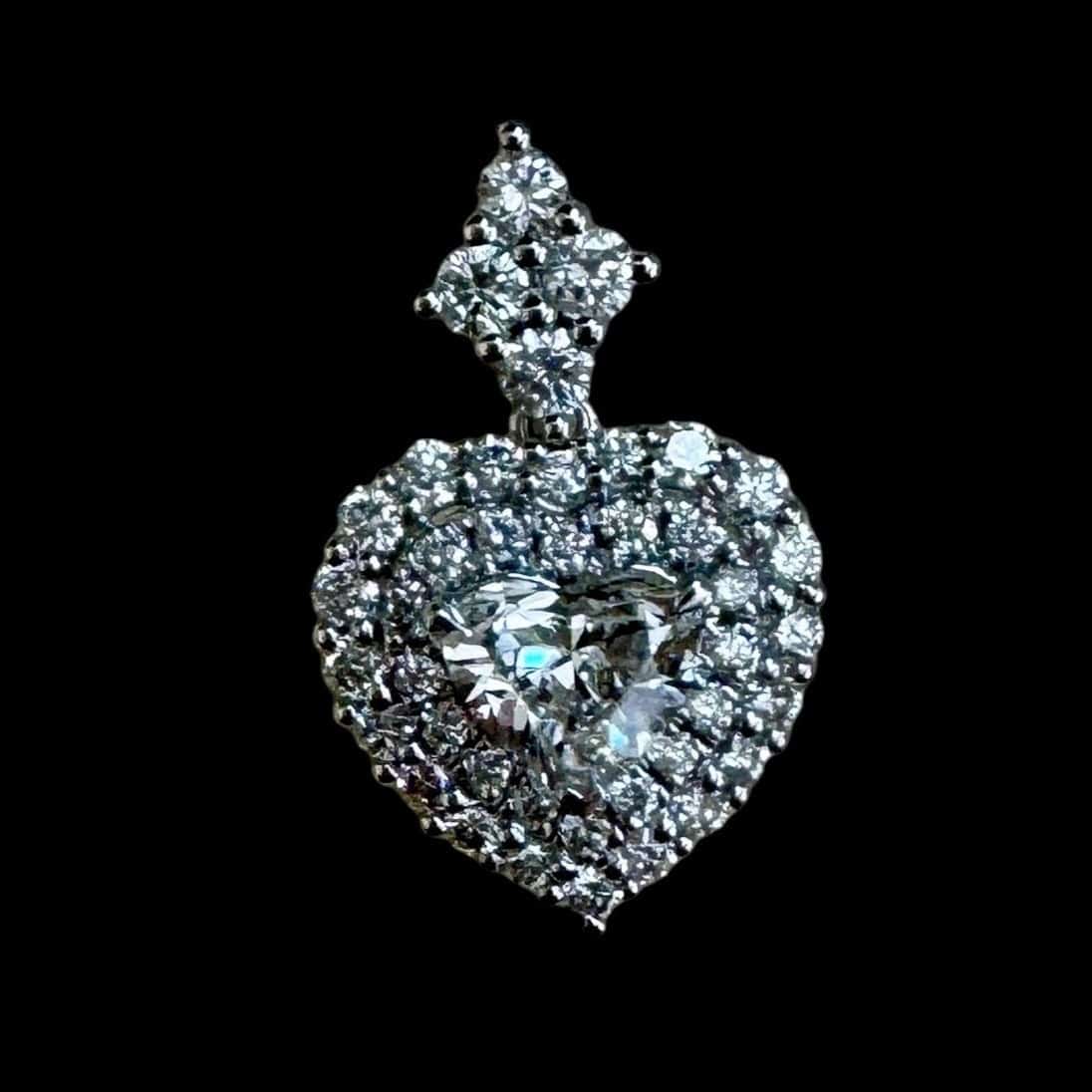 Luxury Promise GIA Certified Heart Shaped Diamond Pendant Necklace