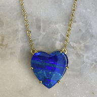 Luxury Promise One Off Heart Necklace Boulder Opal in 18ct Yellow Gold