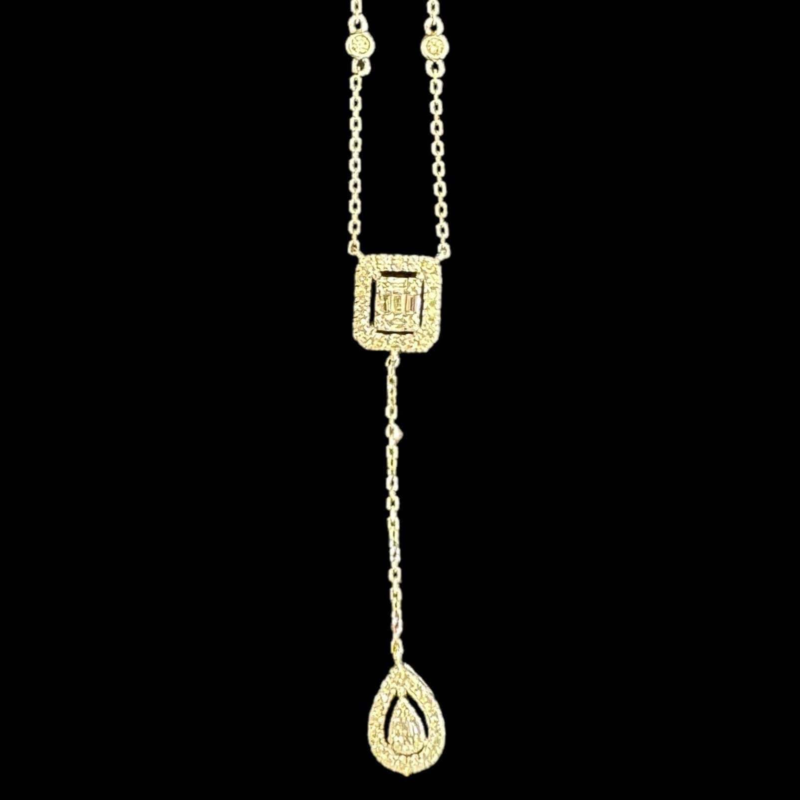 Luxury Promise Pear Diamond Drop Pendant Necklace