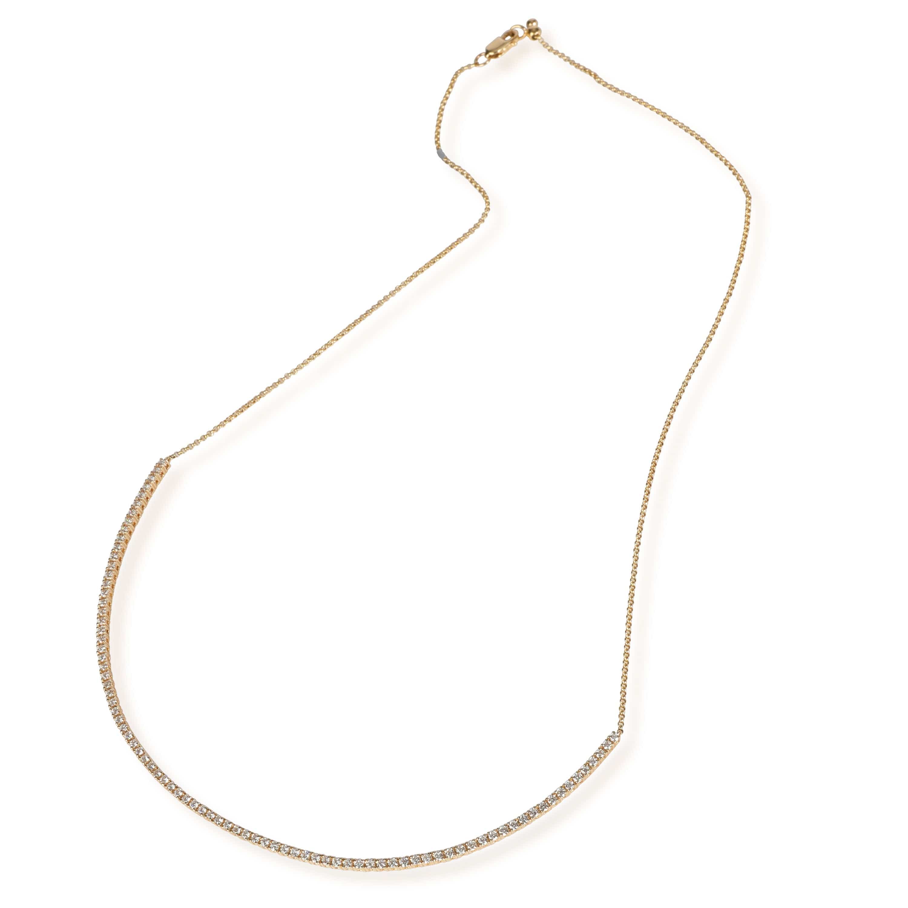 Luxury Promise Diamond Pixie Necklace in 14K Yellow Gold 1.27 ctw