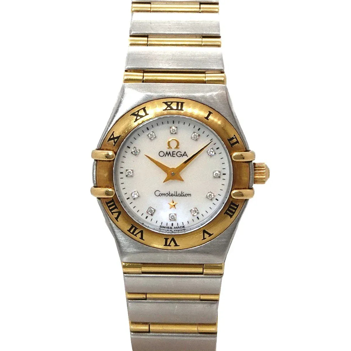 LUXURY PROMISE OMEGA Constellation mini 1262.75 12P Diamond 750 YG White Shell Dial 90335562