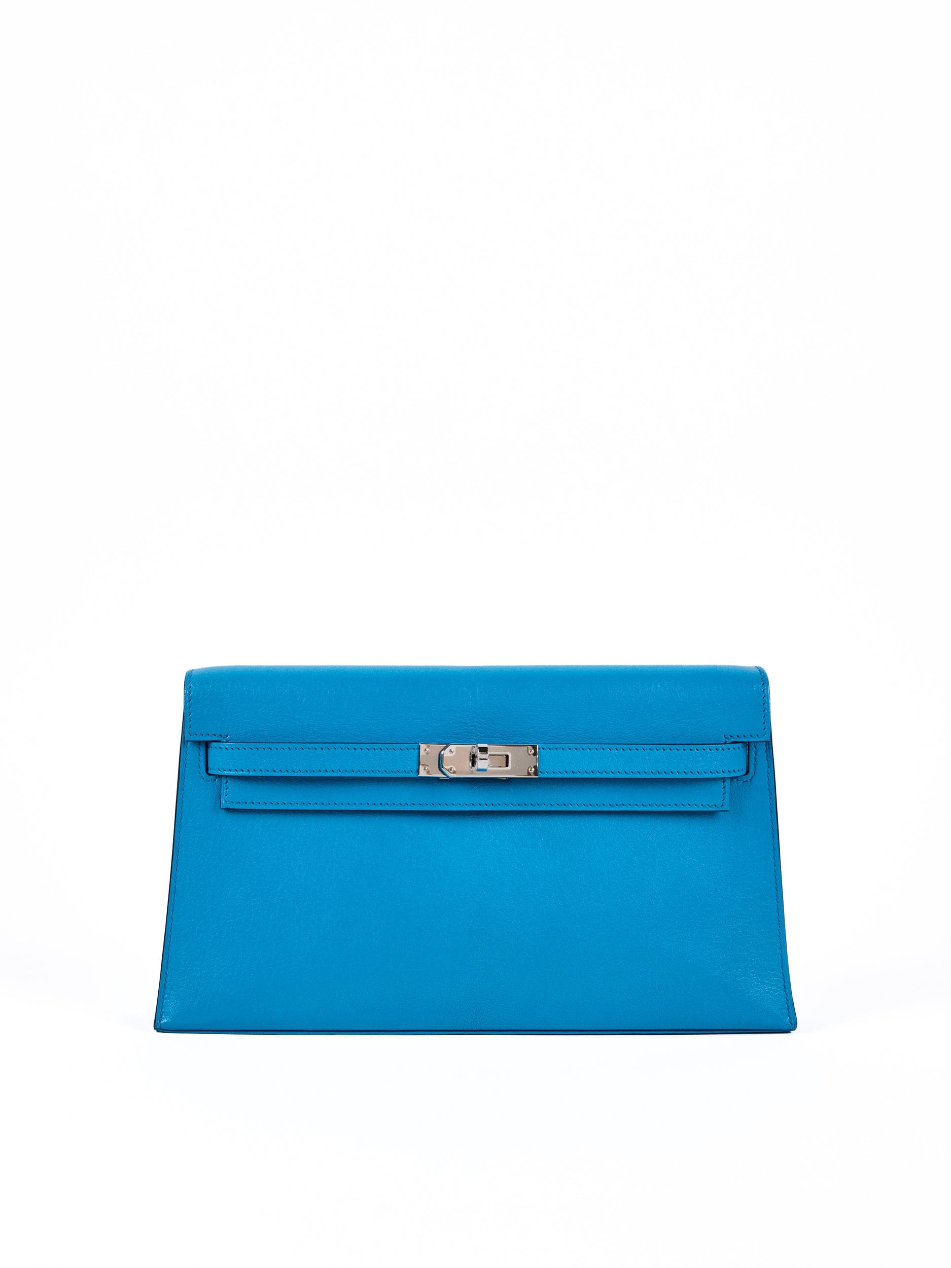 LUXURY PROMISE *LONDON LOCATED* HERMÈS KELLY ELAN BLUE FRIDA Chèvre Chamkilla Leather with Palladium Hardware