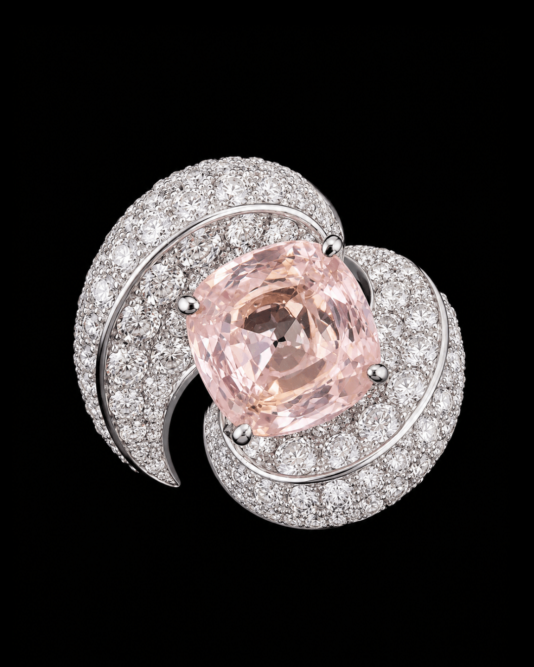 Luxury Promise Padparadscha GIA Non Heat Ceylon Sapphire ring in K18WG / S3.878 / D.3.137 829 JJC0658