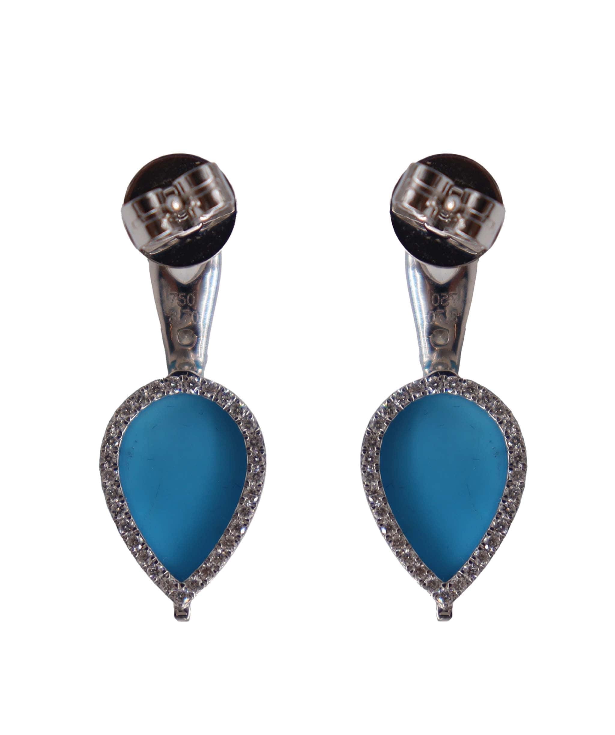 Luxury Promise PEAR SHAPE ROSECUT SMALL DIAMONDS TURQUOISE PEAR  E7573