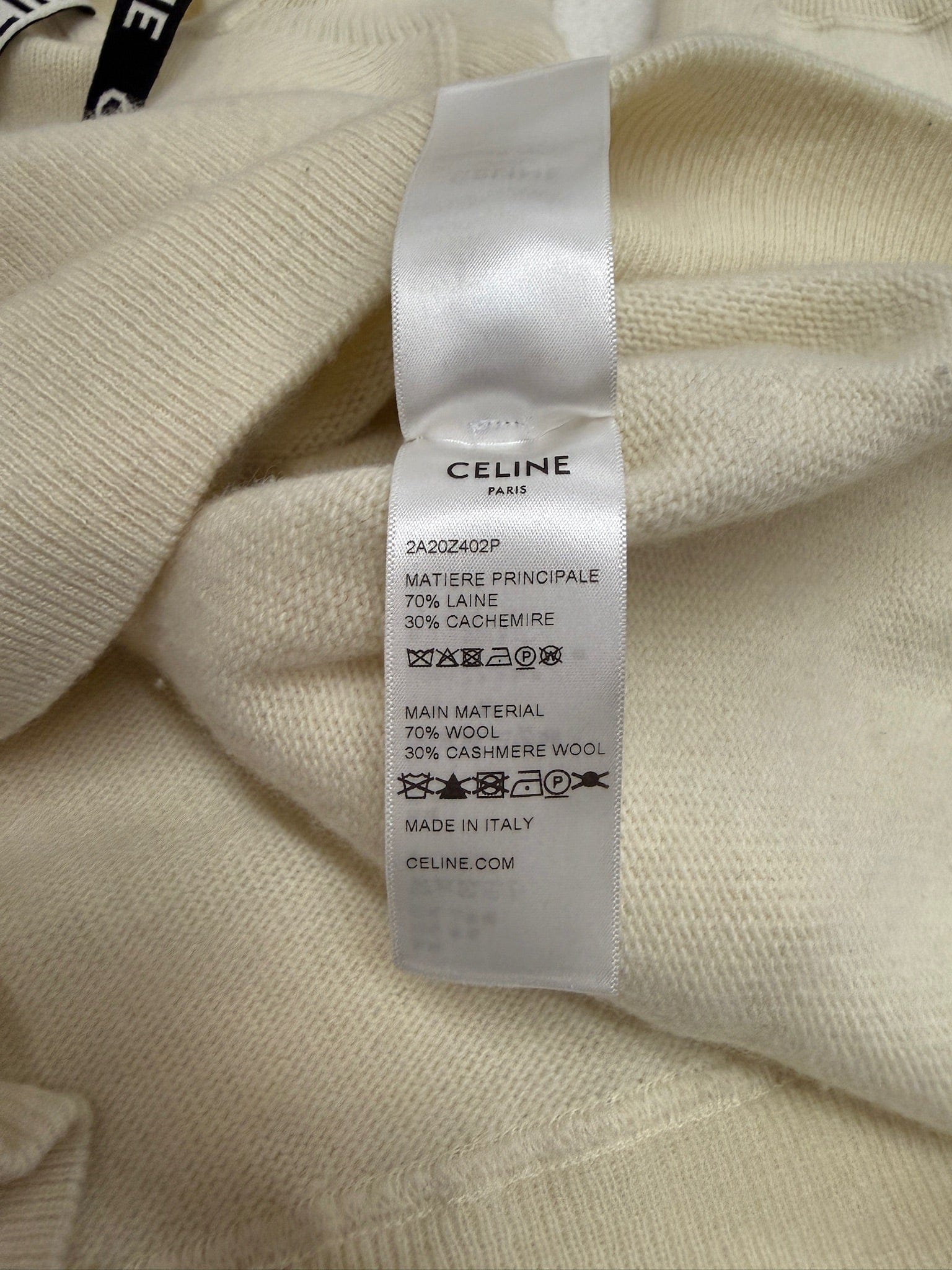 LUXURY PROMISE Pre-Owned Celine Women's White Wool Sweater - Size M | Excellent Condition