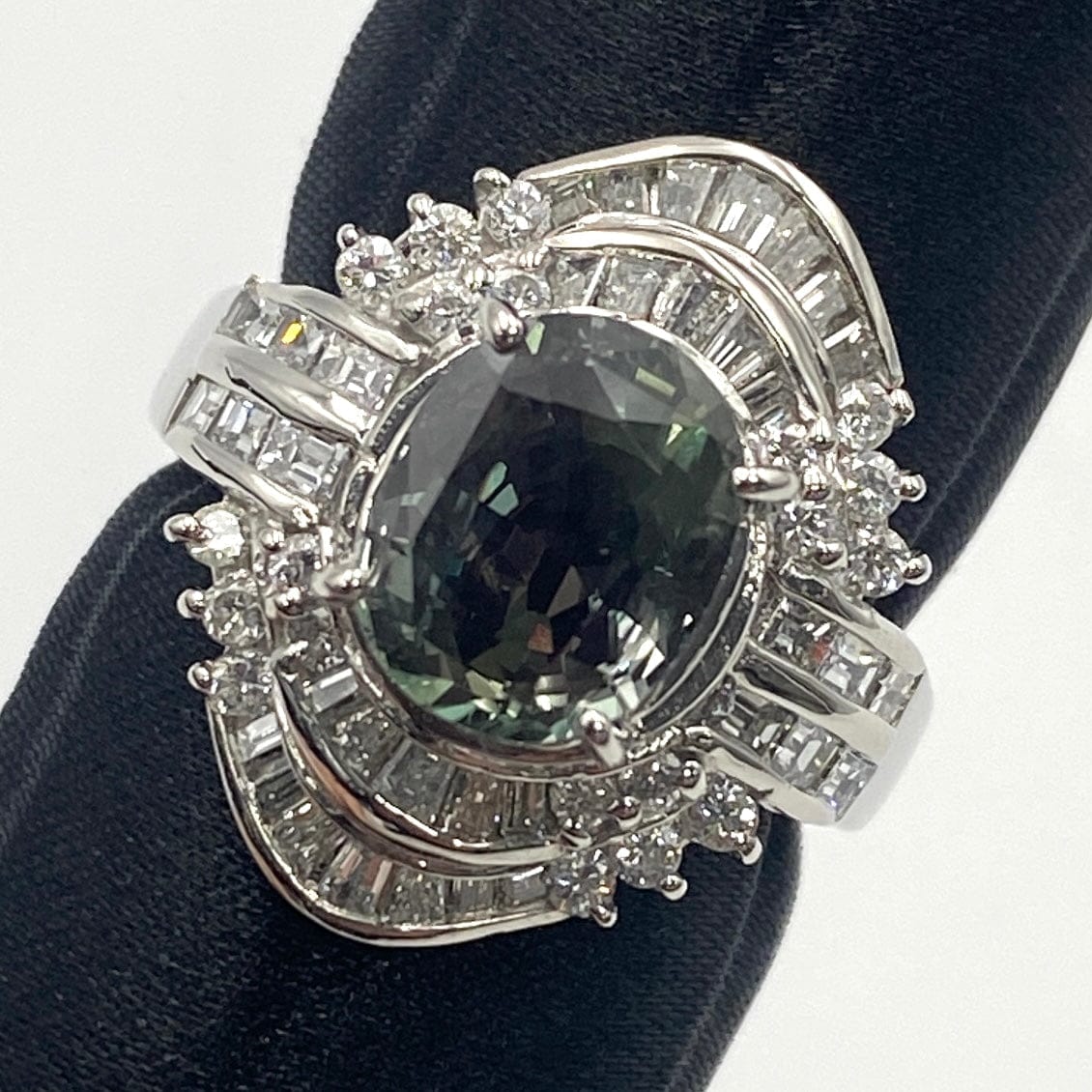 LUXURY PROMISE Pt900 Alexandrite Ring AL3.60 D0.46 0.39 0.3 12.5g GIA 51118 US5.75