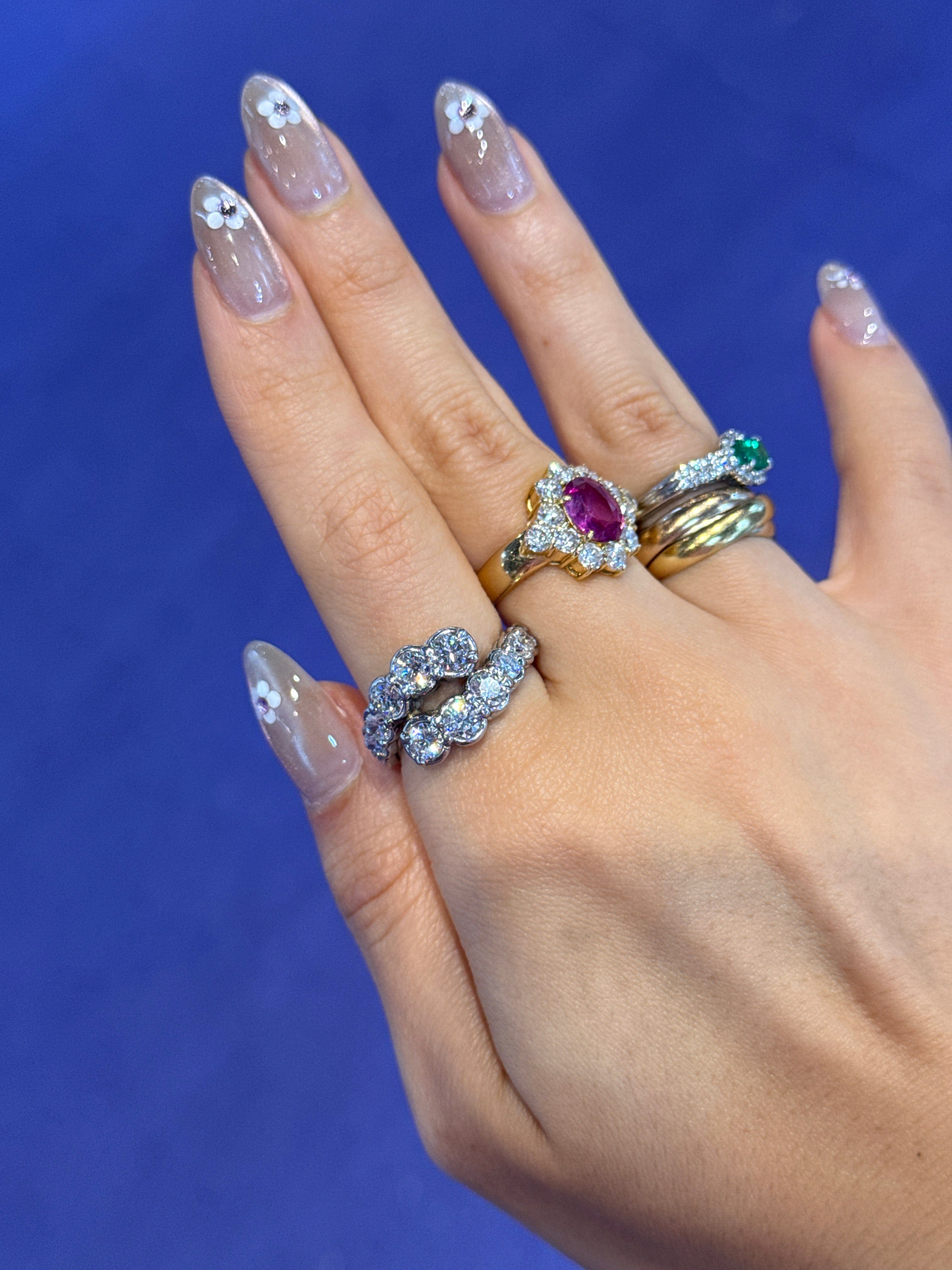 Luxury Promise PT900 Diamond Ring 10.9G 2.44 J0216FG3V7