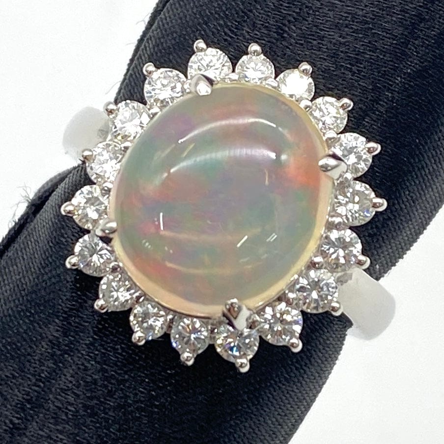 LUXURY PROMISE Pt900 Opal Ring OP4.06 D0.69 11.3 GRJ So 51661 US7
