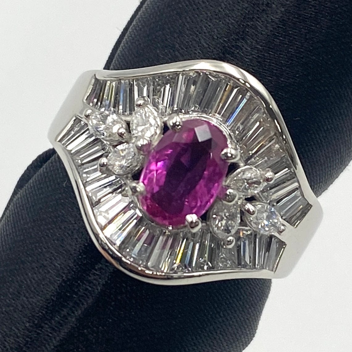 LUXURY PROMISE Pt900 pink sapphire ring PS1.147 D1.87 10.1g GIA 50917 US6.75
