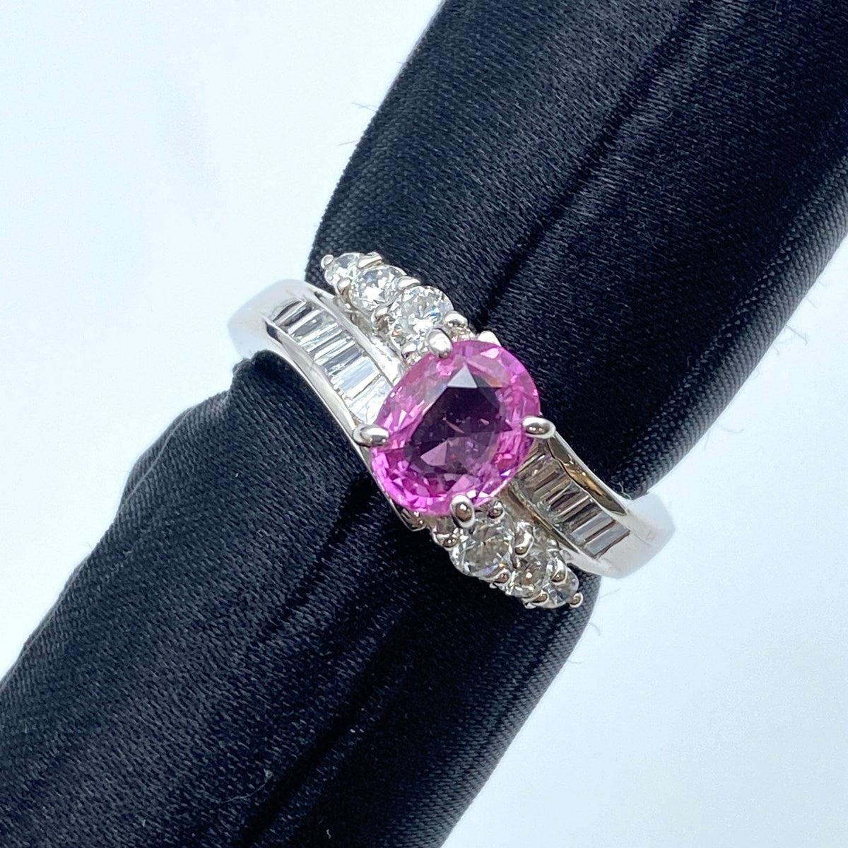 LUXURY PROMISE Pt900 Pink Sapphire Ring PS1.17 D0.53 US6 56446