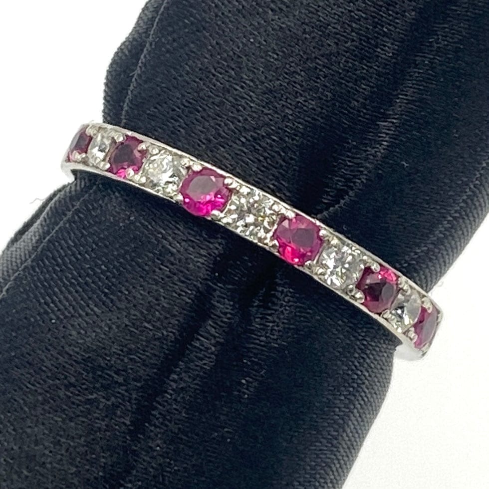 LUXURY PROMISE Pt900 Ruby Ring R0.24 D0.36 1.8g 51147 US6