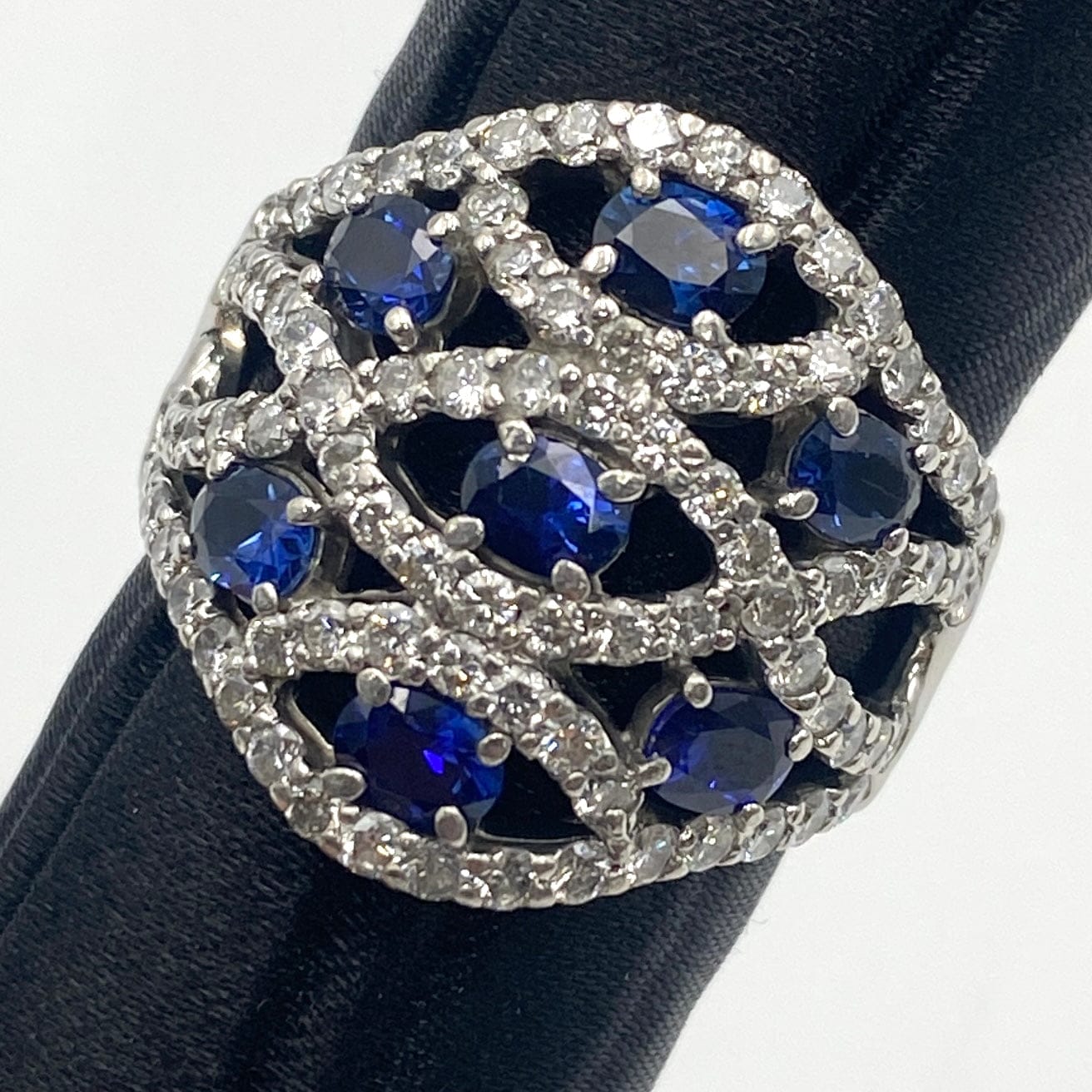 LUXURY PROMISE Pt900 sapphire ring S1.58 D1.50 13.2g 51148 US6.75