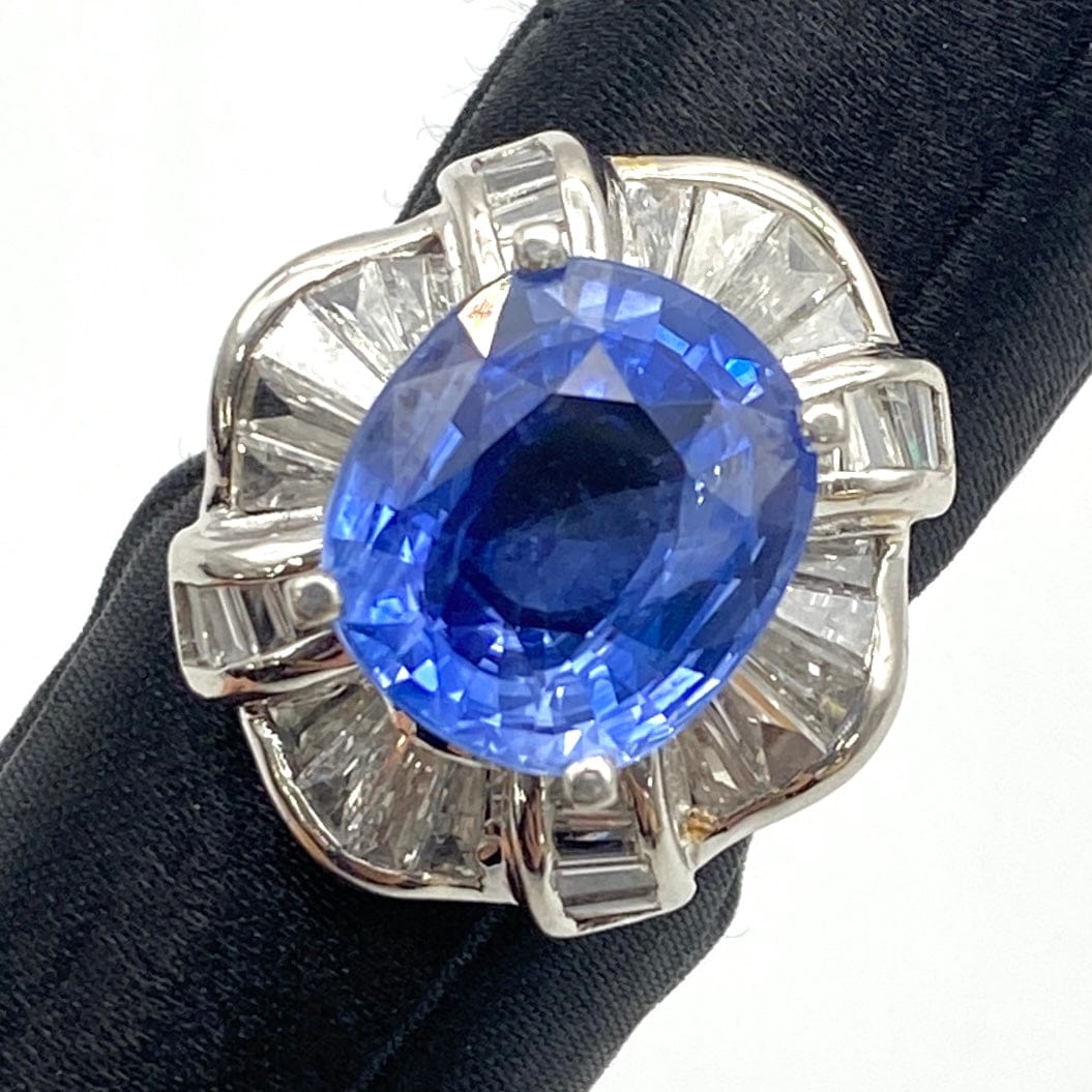 LUXURY PROMISE Pt900 Sapphire Ring S8.53 D1.61 11.8 Medium 51712 US5.25