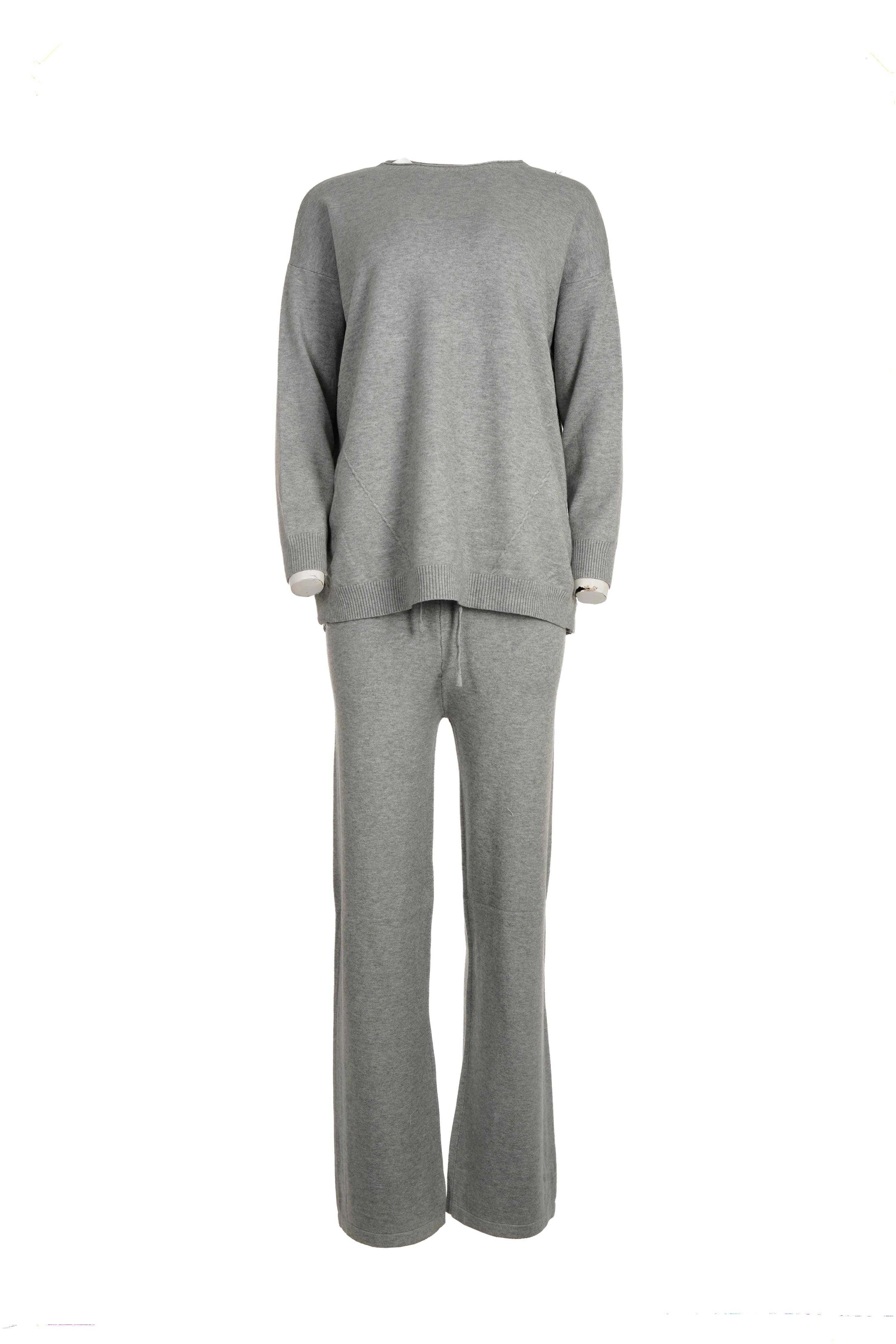 Luxury Promise A125A M/L GREY  BUTTON SIDE CASHMERE SETS  AKC0282