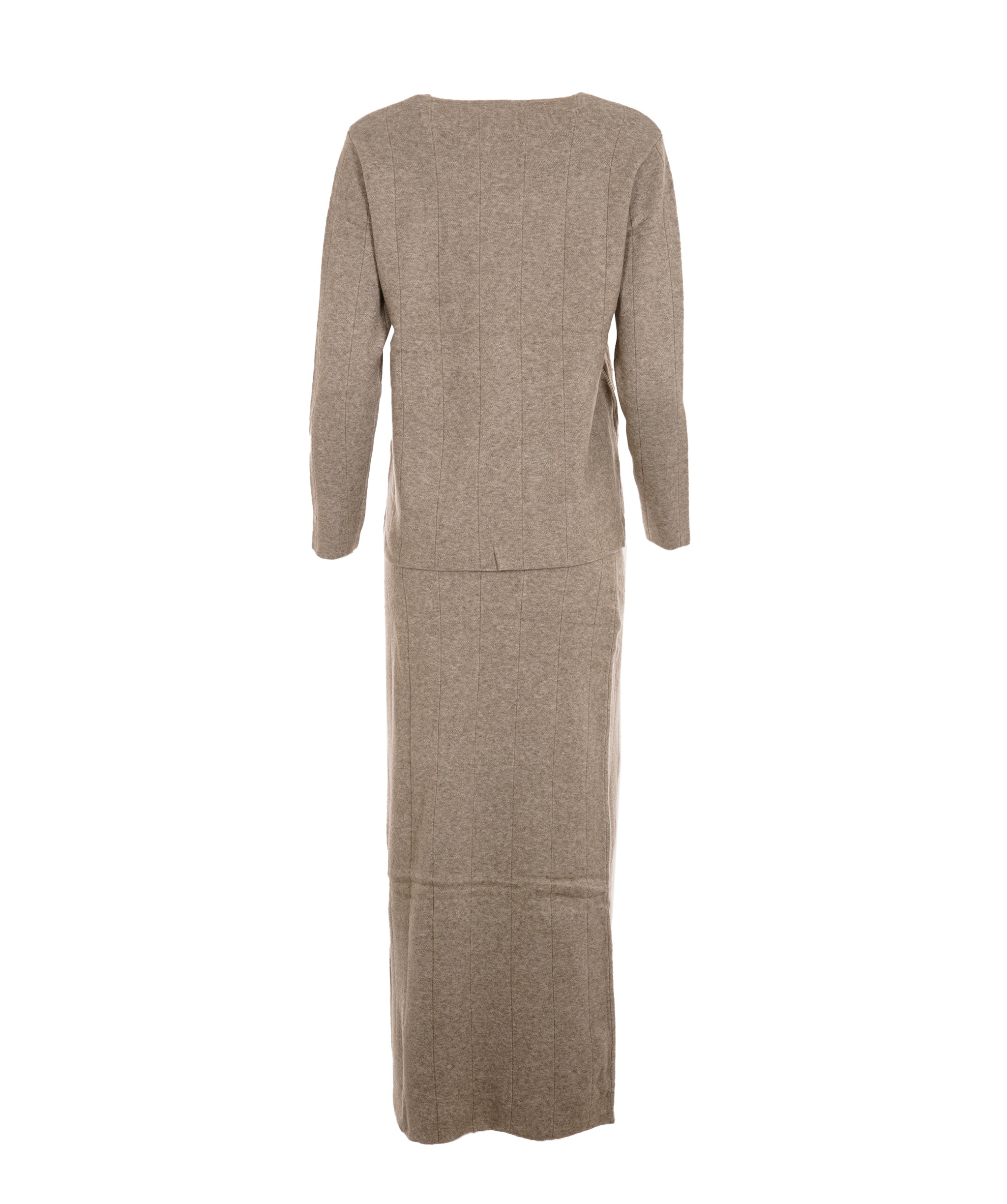 Luxury Promise Ashley Khaki Crewneck Maxi Skirt Set M DBXL0136