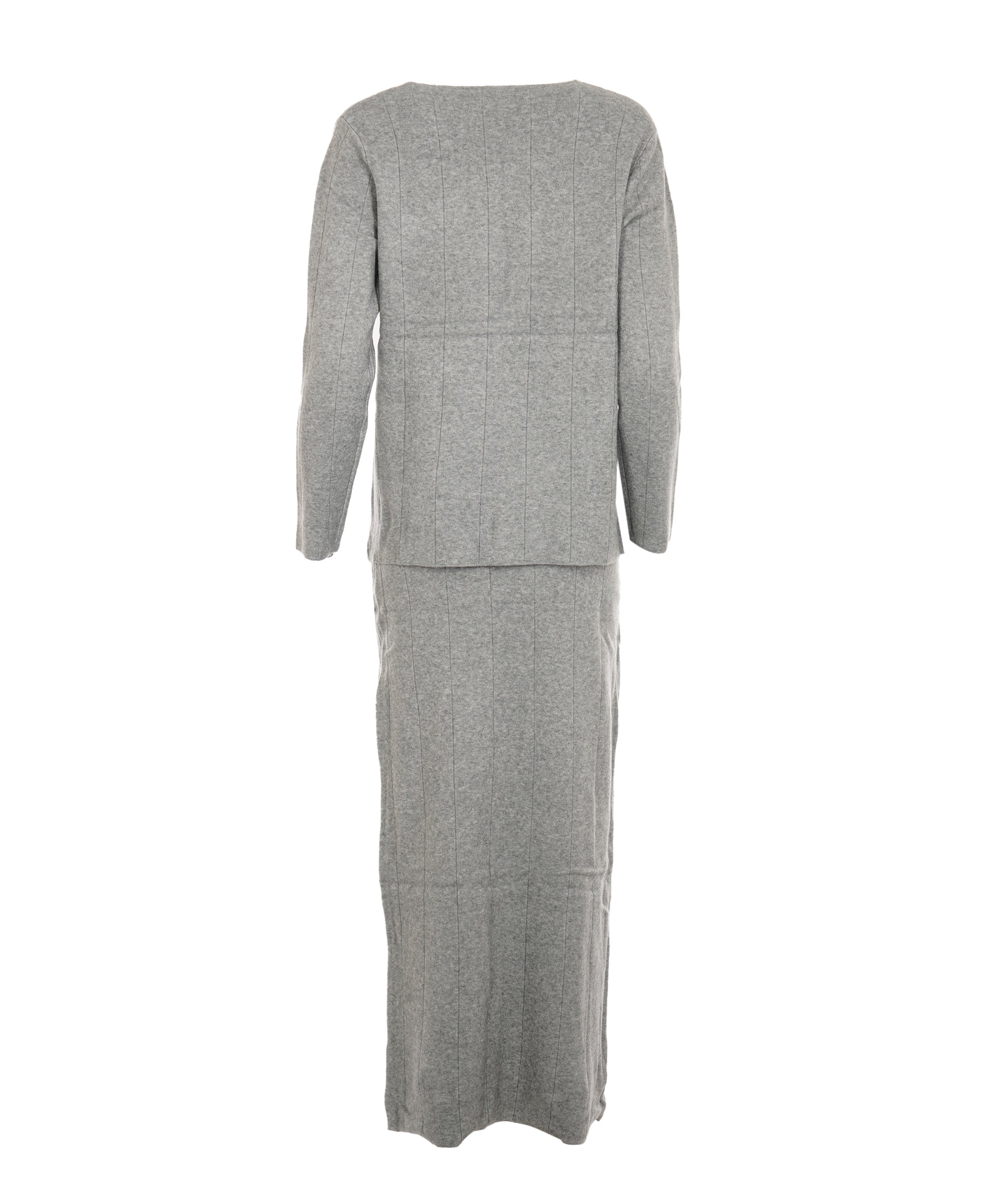 Luxury Promise Ashley Light Grey Crewneck Maxi Skirt Set M DBXL0138