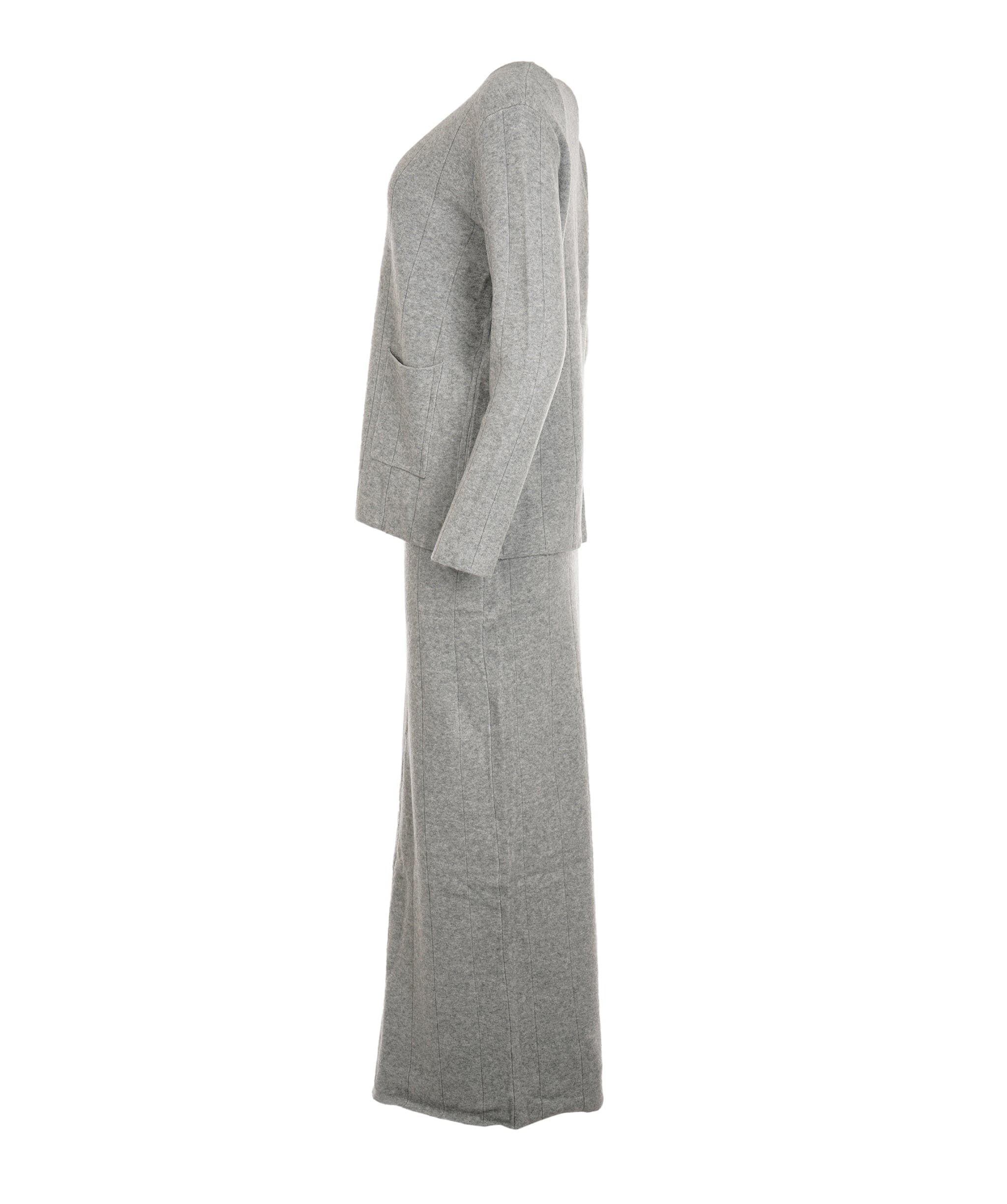 Luxury Promise Ashley Light Grey Crewneck Maxi Skirt Set M DBXL0138