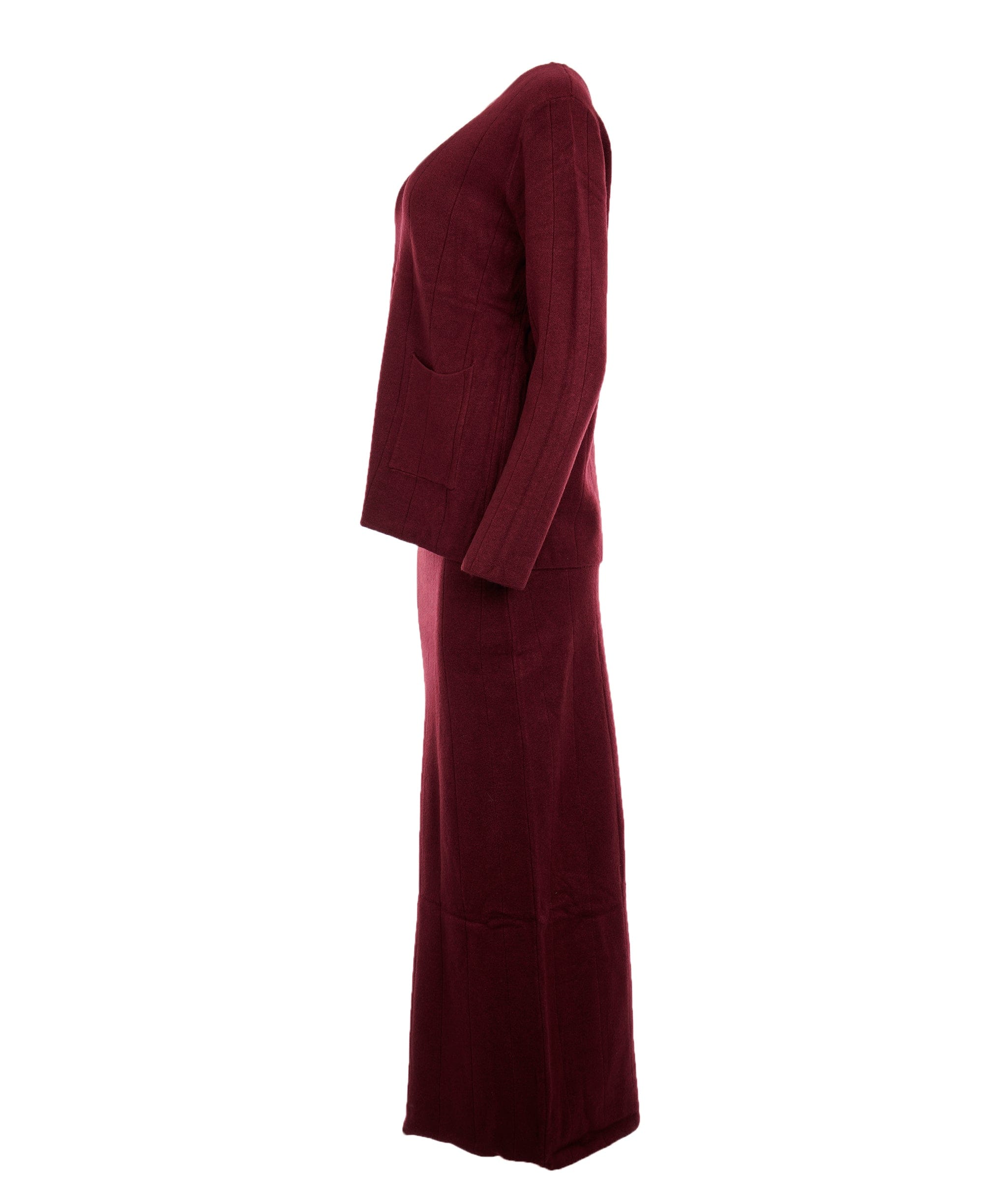 Luxury Promise Ashley Wine Crewneck Maxi Skirt Set L DBXL0145