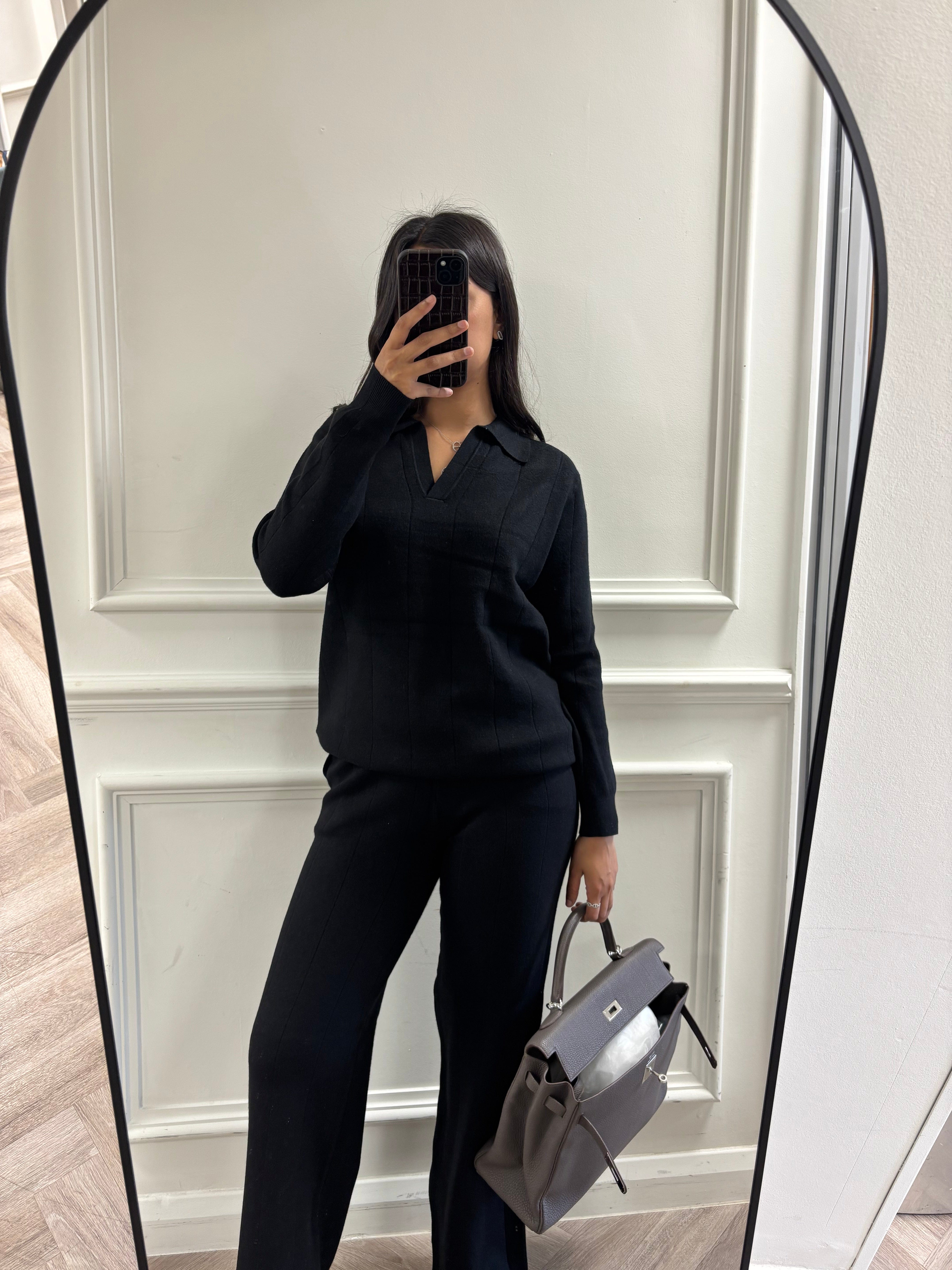 Luxury Promise Black Loungewear Set M-L DROP 2  AKC0016