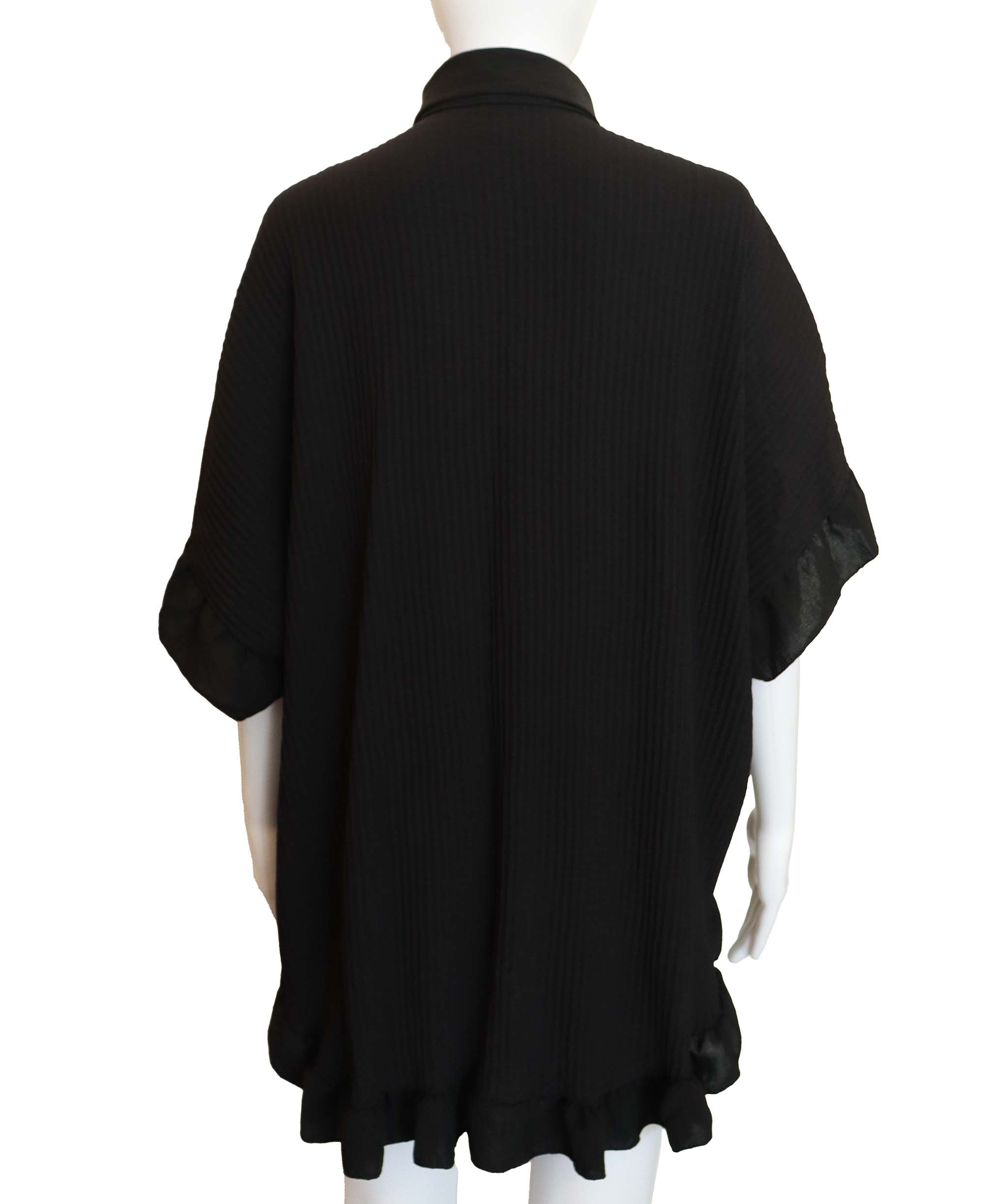 Luxury Promise Black Shirt with Silver Button AGC2707
