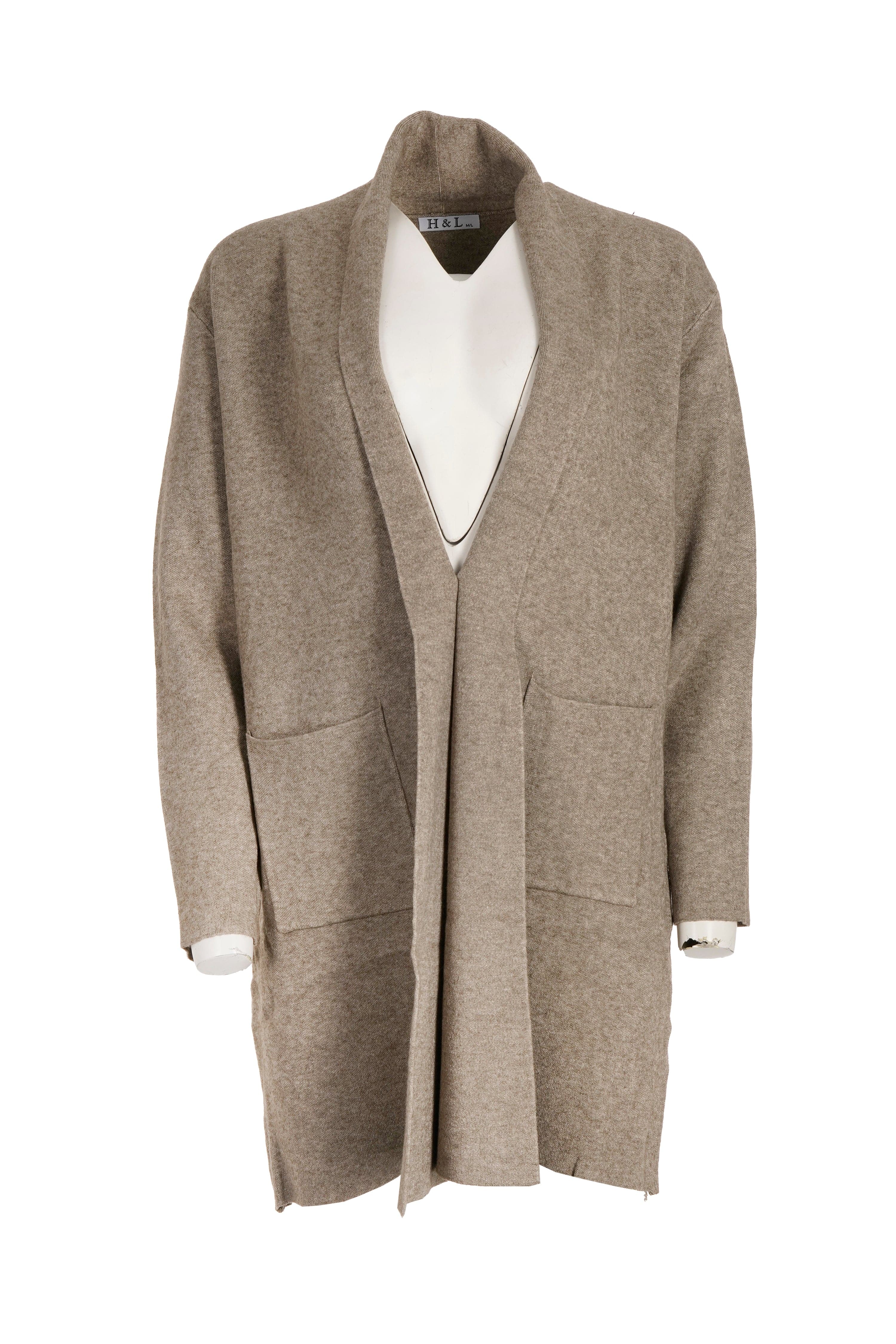 Luxury Promise CASHMERE CARDIGAN TAUPE M/L AKC0307