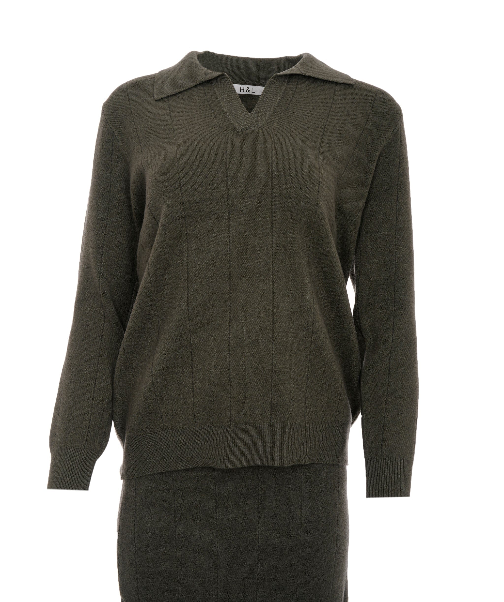 Luxury Promise Charlotte Sage  M/L Maxi Skirt Cashmere Loungwear Set  AKC0339