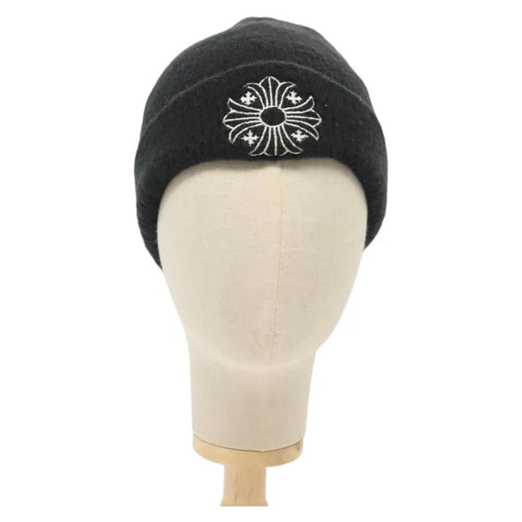 Luxury Promise Chrome Hearts CH Plus Stitch Woolwatch Cap Wool Black Auth 136313M 136313M