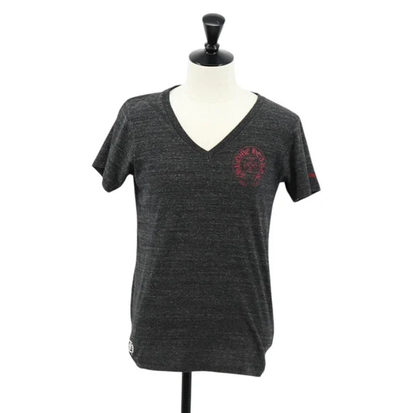 Luxury Promise Chrome Hearts Horseshoe V neck Short sleeved T-shirt Polyester Gray Auth 140403M 140403M