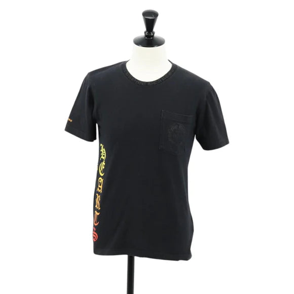 Luxury Promise Chrome Hearts Neck Side Logo Horseshoe T-shirt Cotton Black Auth 140402M 140402M