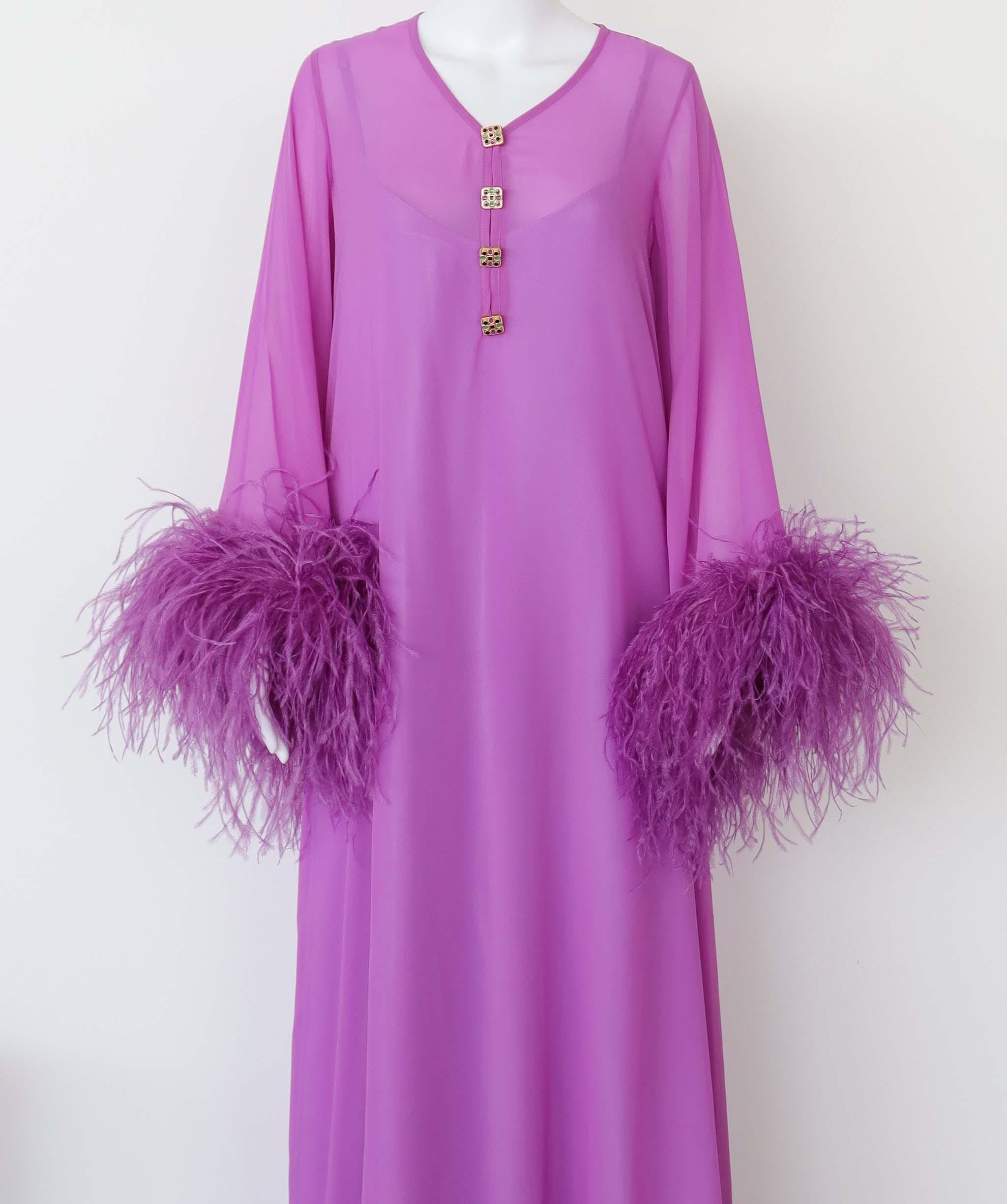 Luxury Promise Coco Feather Gripoix Button Dress TP041