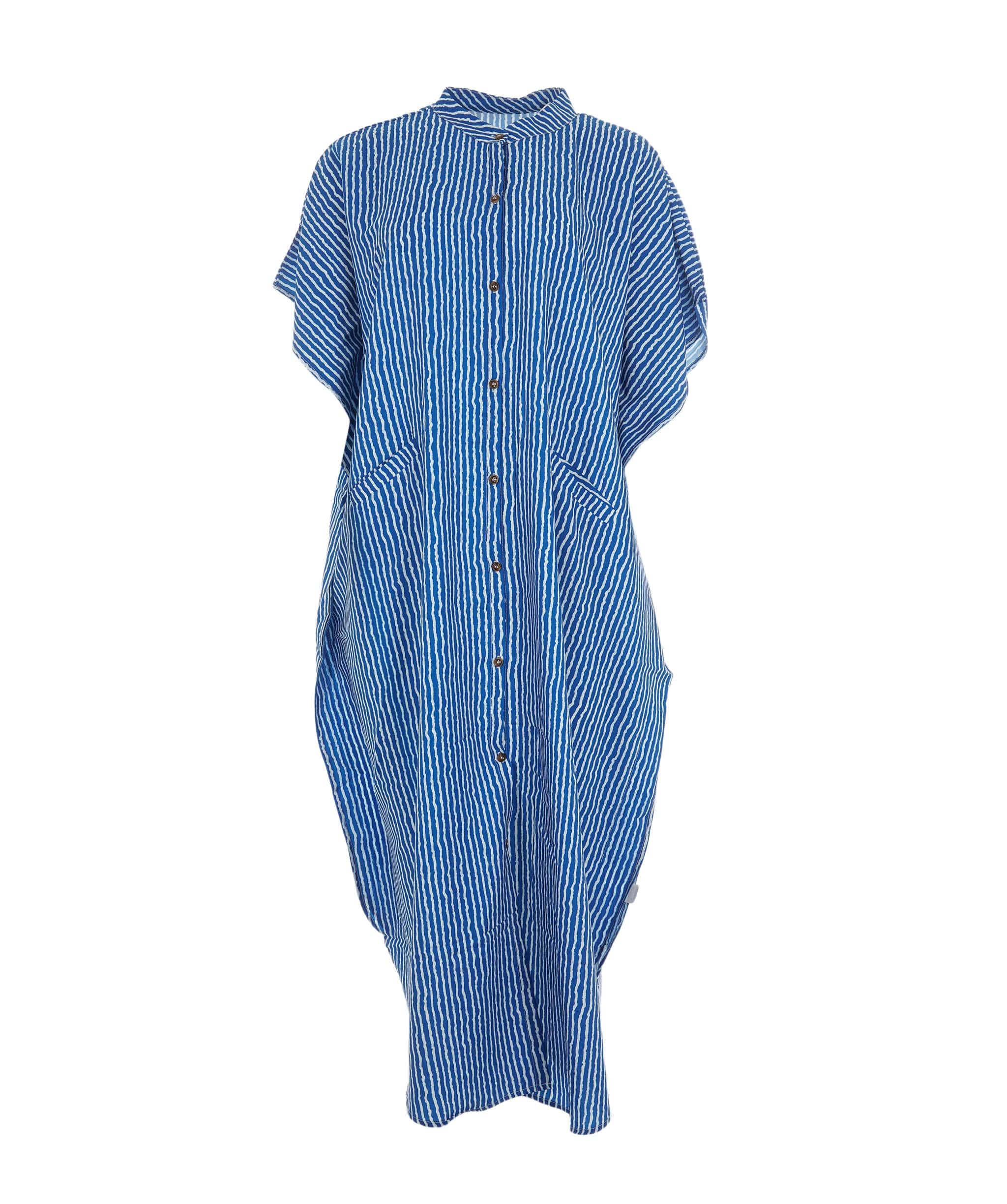 Luxury Promise Everyday Women's Bohemian Striped Dress Vibrant Blue, One-Size AKL0140