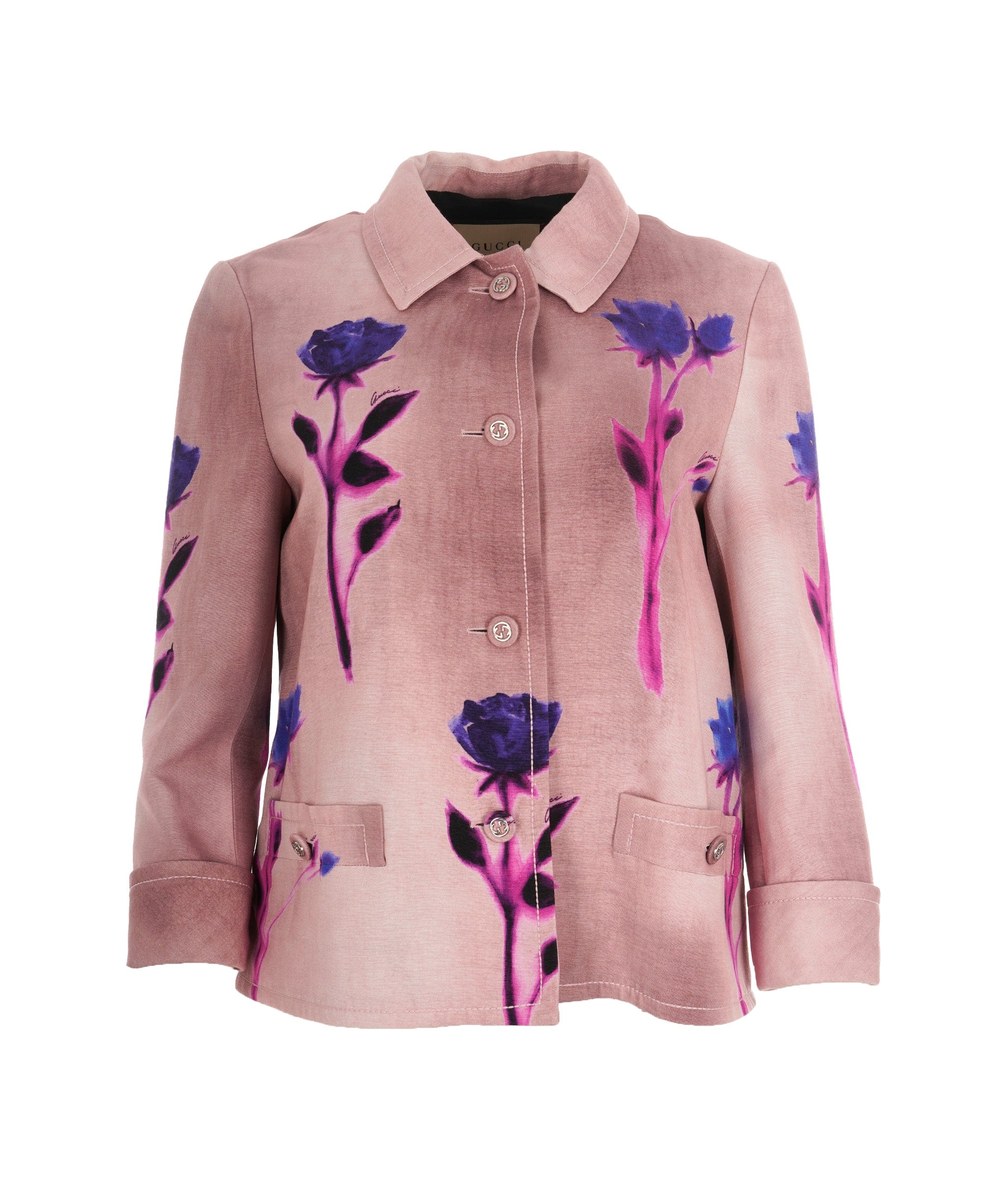 Luxury Promise Gucci Runway Purple Floral GG Blazer ALL1059