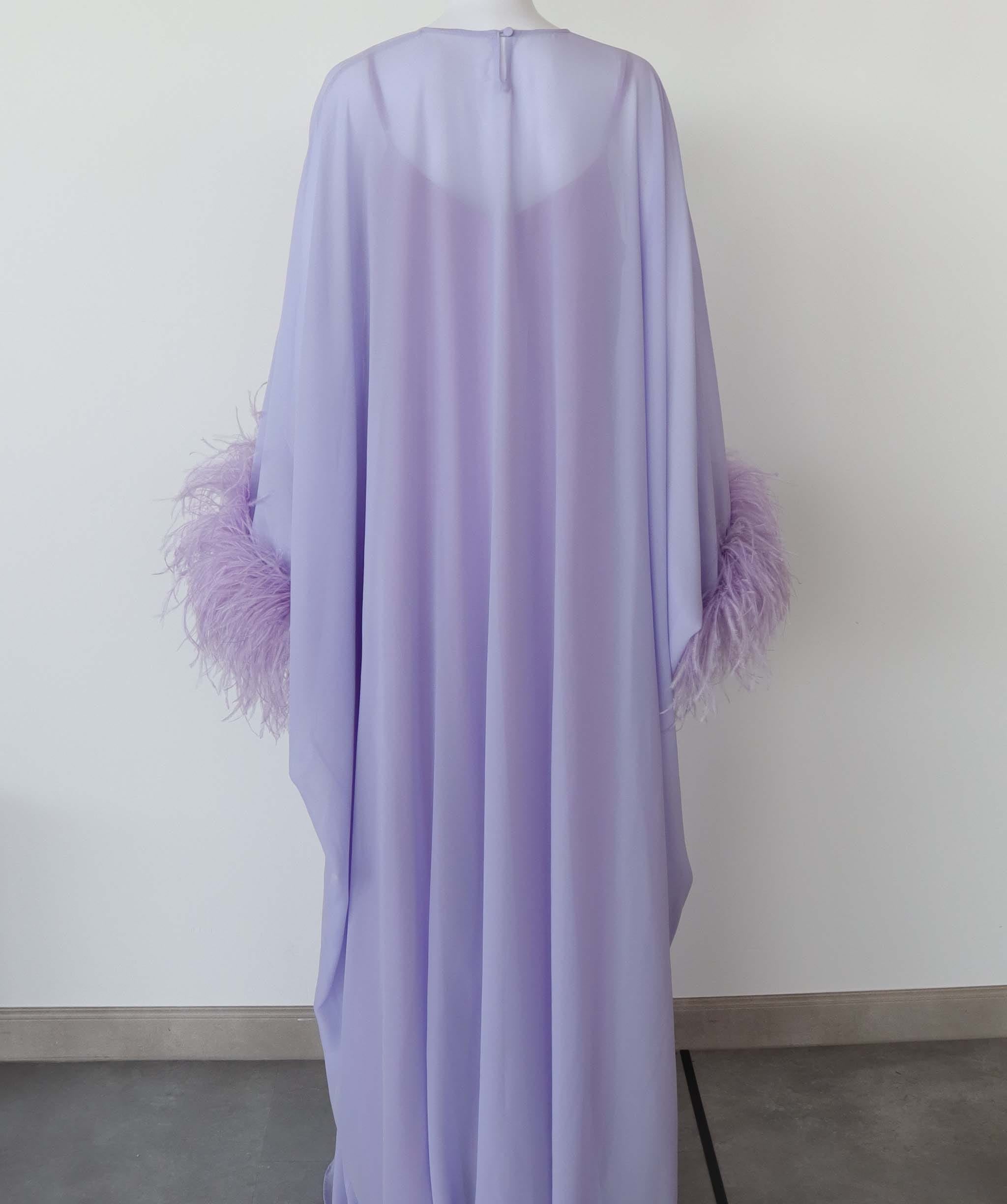 Luxury Promise Guimauve Feather Dress TP042