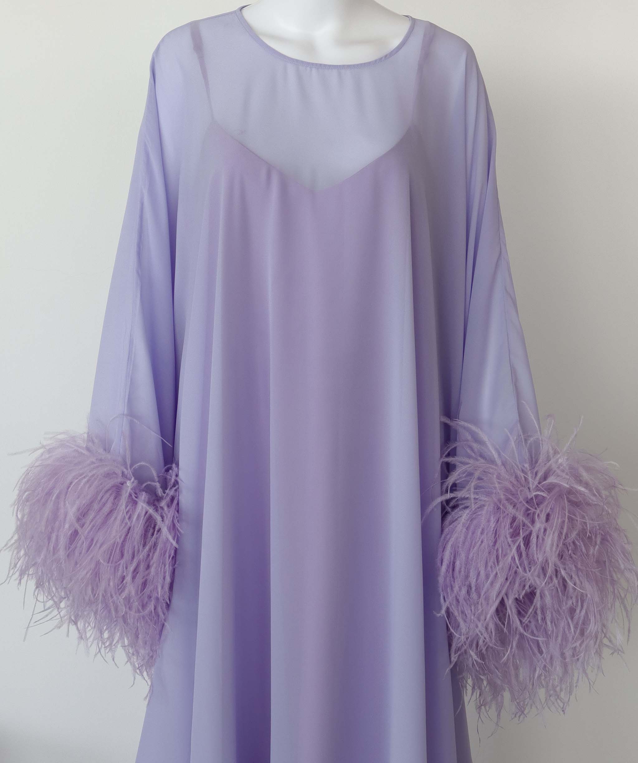 Luxury Promise Guimauve Feather Dress TP042